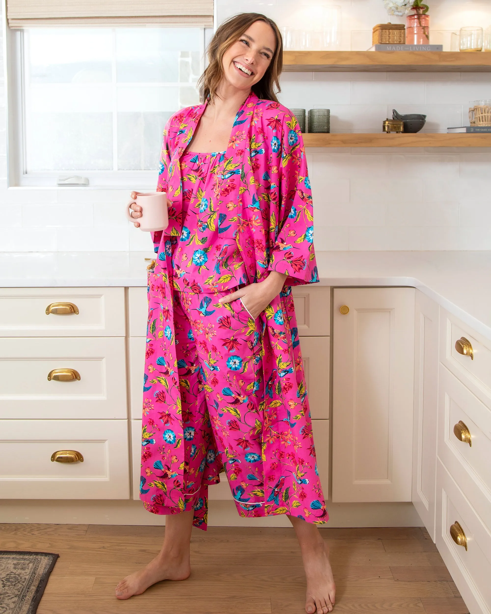 Hummingbird Haven - Robe - Fresh Raspberry sold by Printfresh product image thumbnail 4