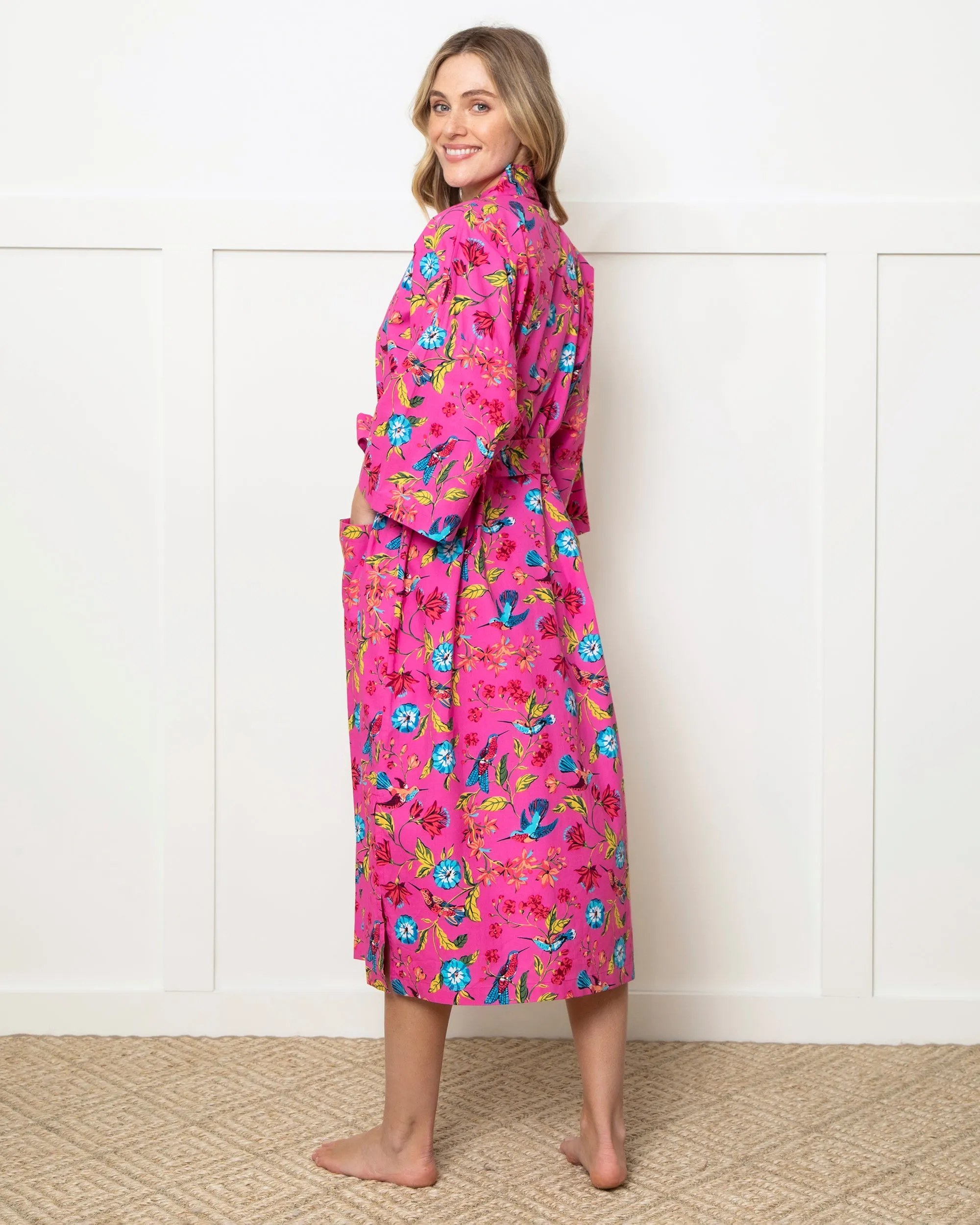 Hummingbird Haven - Robe - Fresh Raspberry sold by Printfresh product image thumbnail 2