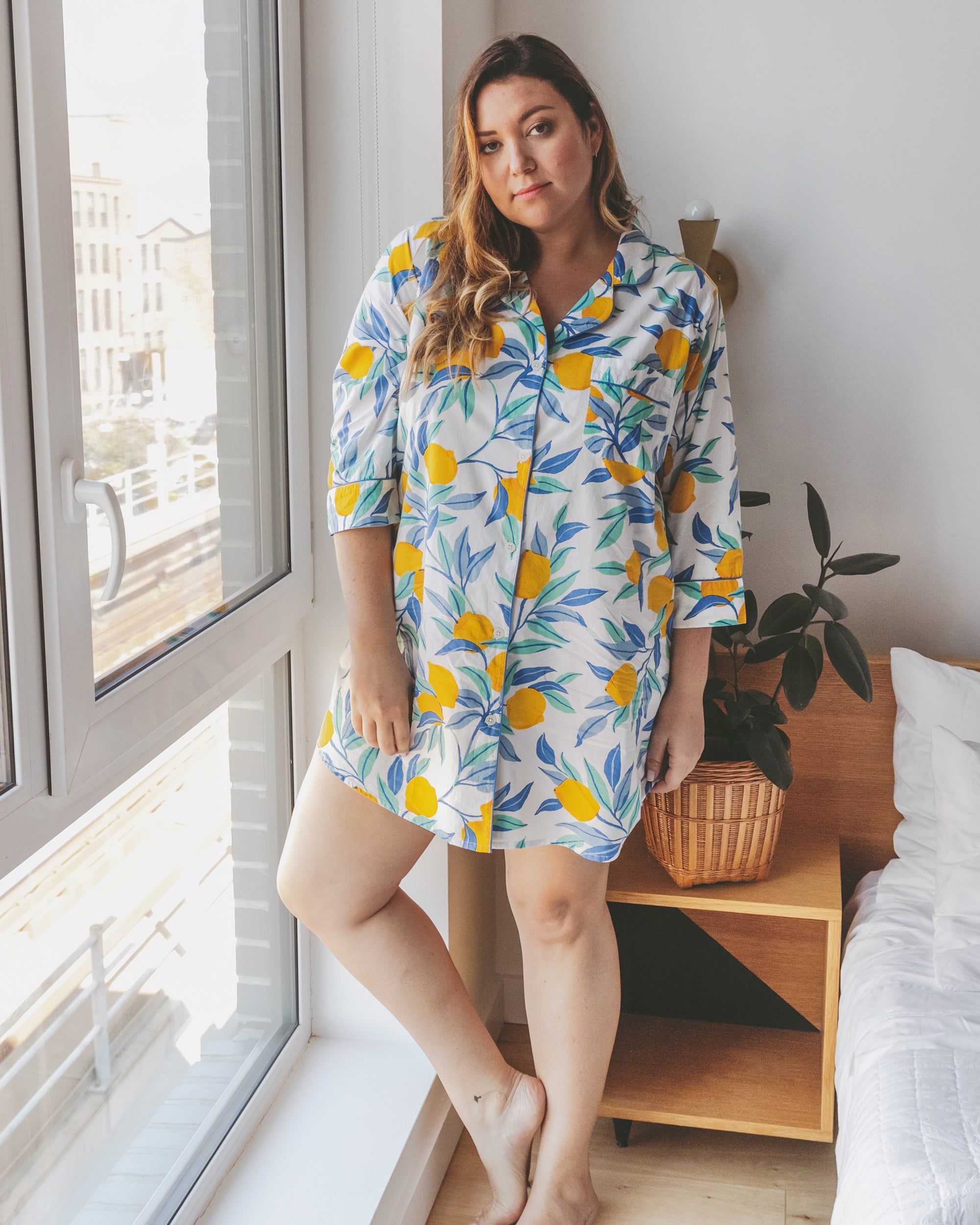 Lemon Zest - Sleep Shirt - Cloud sold by Printfresh product image thumbnail 4