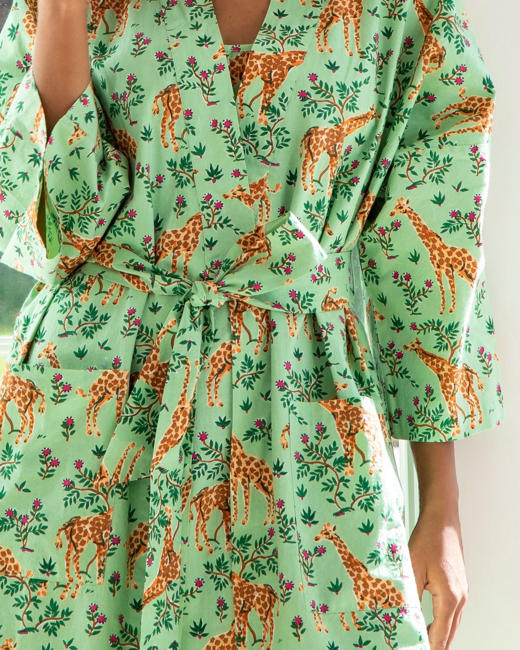 Grazing Giraffes - Robe - Sage sold by Printfresh product image thumbnail 3