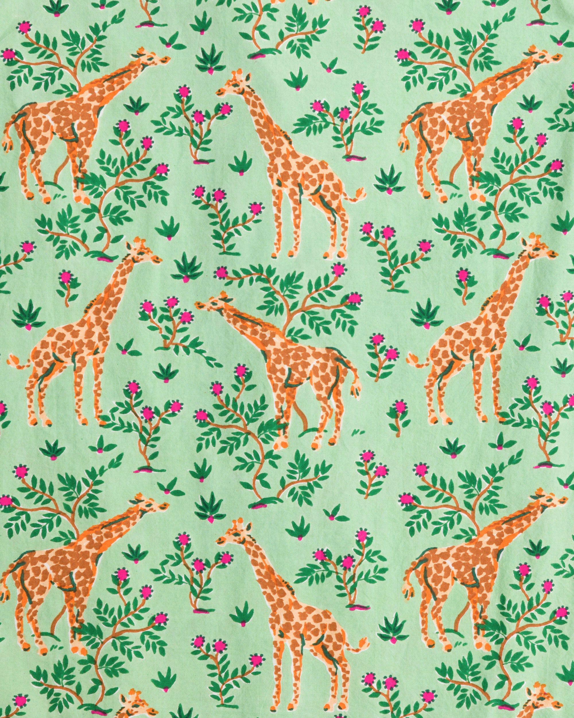 Grazing Giraffes - Robe - Sage sold by Printfresh product image thumbnail 2
