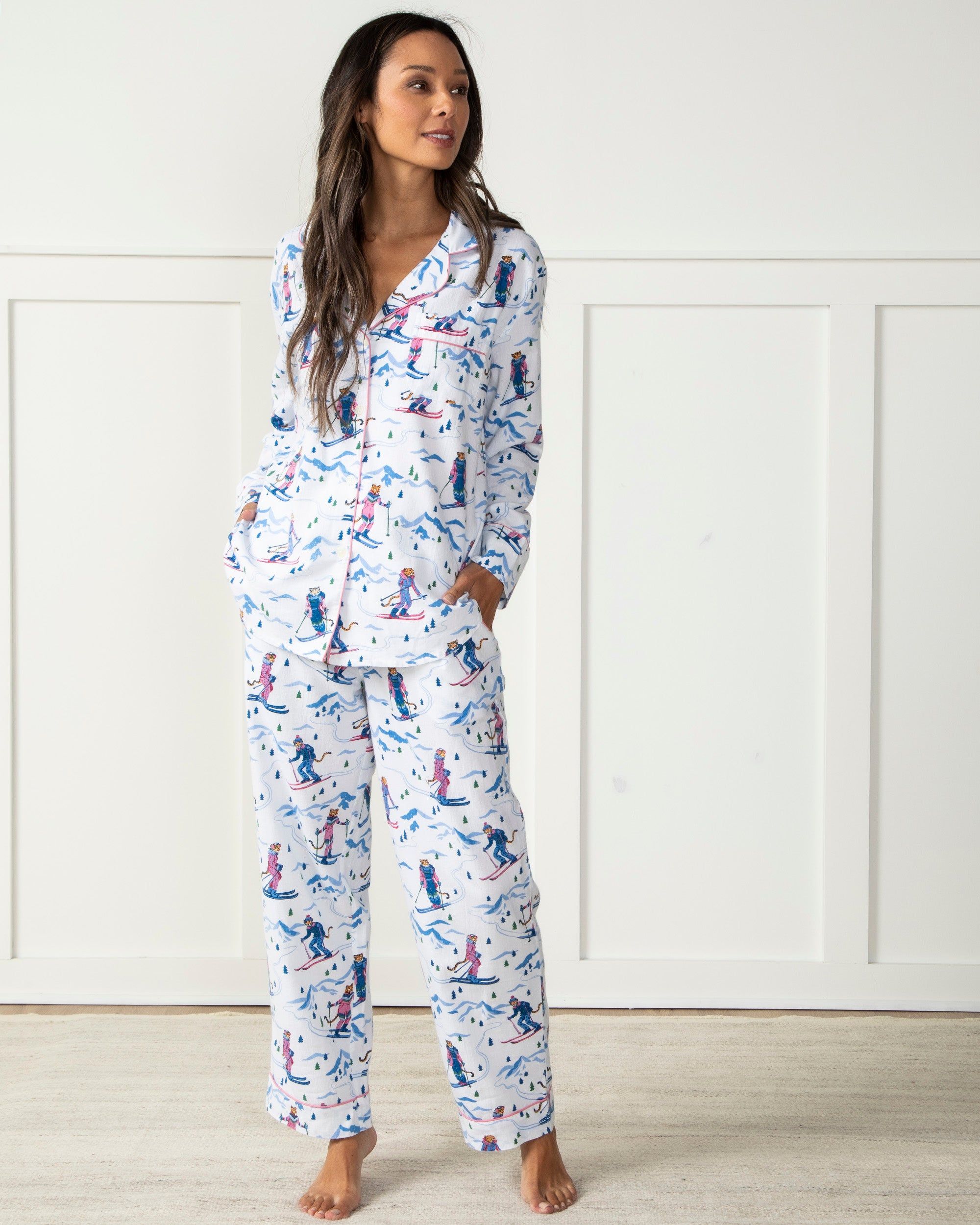 Hit the Slopes - Petite Flannel Long Sleep Set - Icicle sold by Printfresh