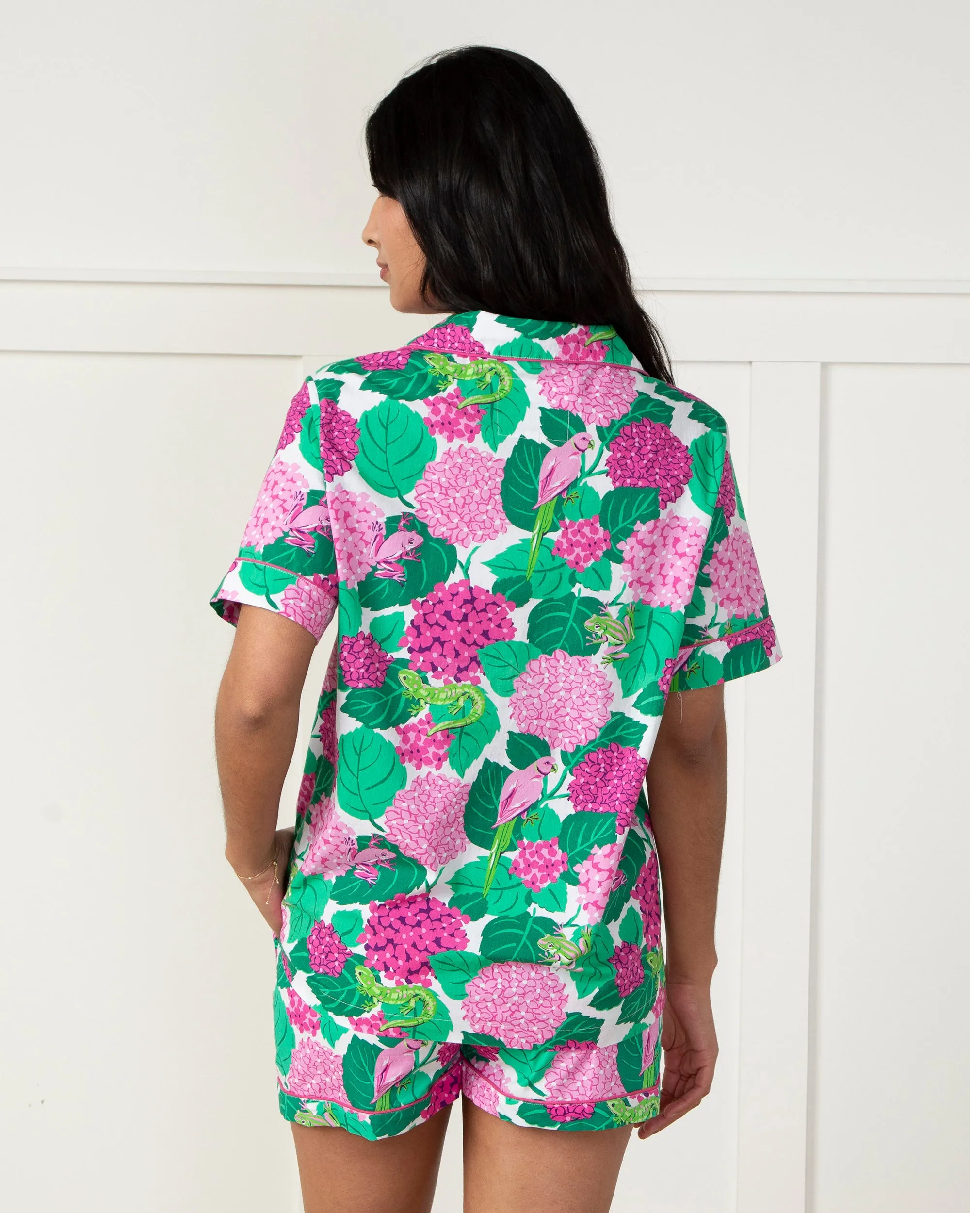 Secret Garden - Short PJ Set - Pink Hydrangea sold by Printfresh product image thumbnail 5