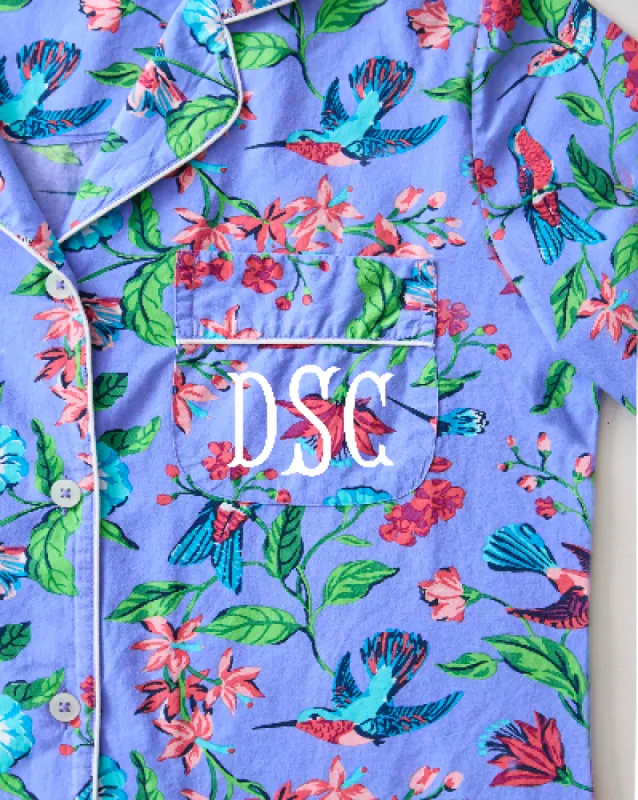 Hummingbird Haven - Short Sleeve Top & Cropped Pants Set + Gift Pouch - Crocus sold by Printfresh