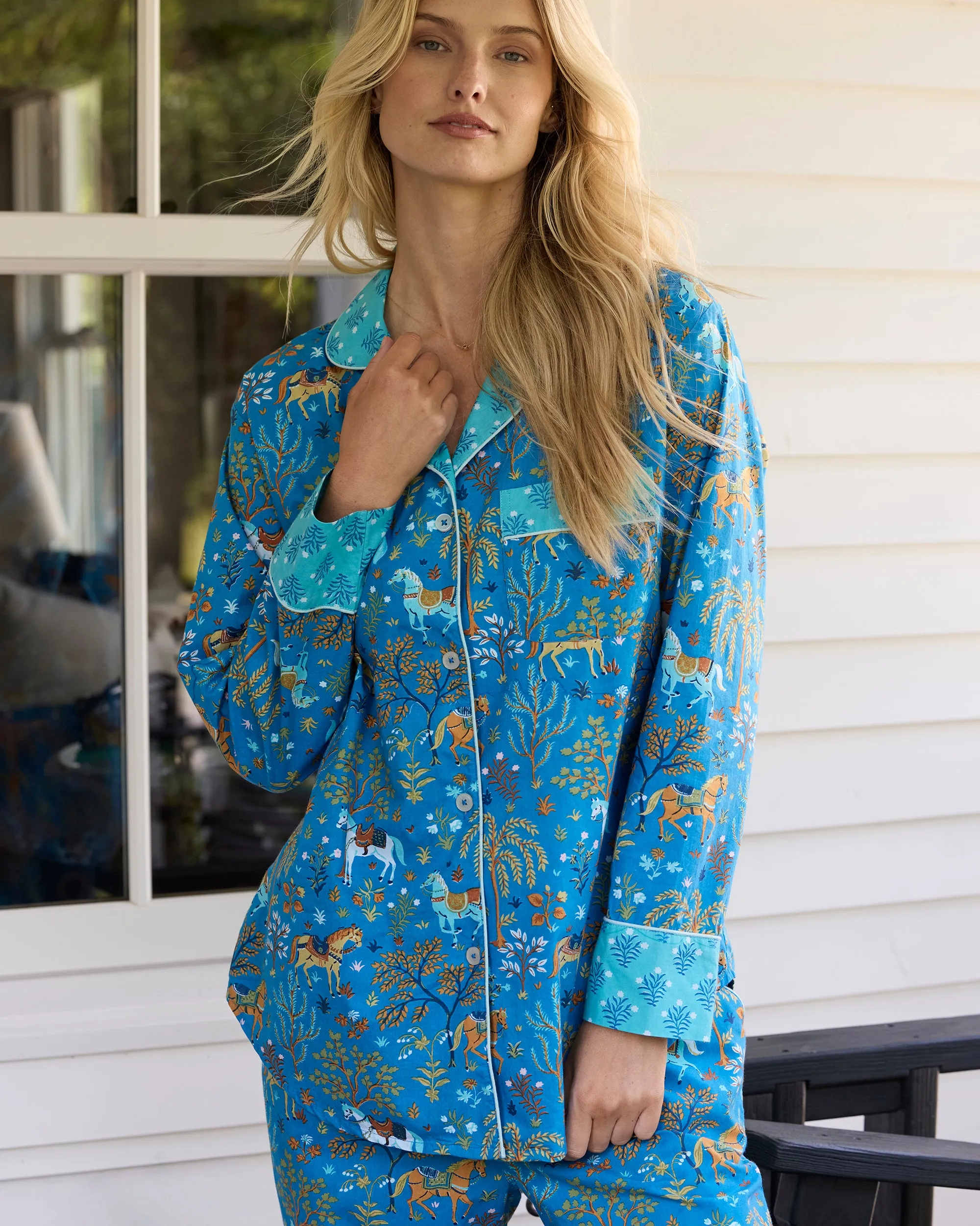 Show Pony - Long PJ Set - Steel Blue sold by Printfresh product image thumbnail 4