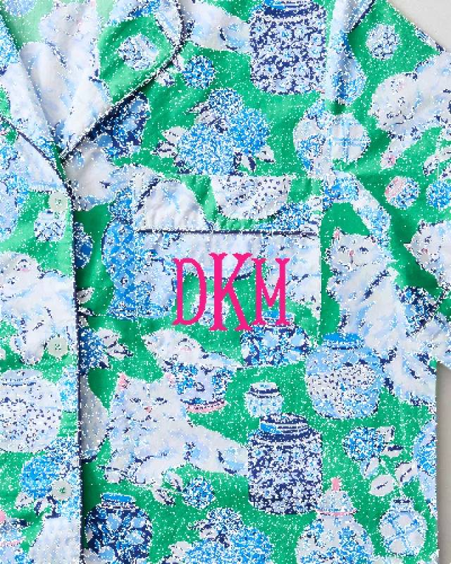 Fancy Cat - Short PJ Set - Green Juice sold by Printfresh