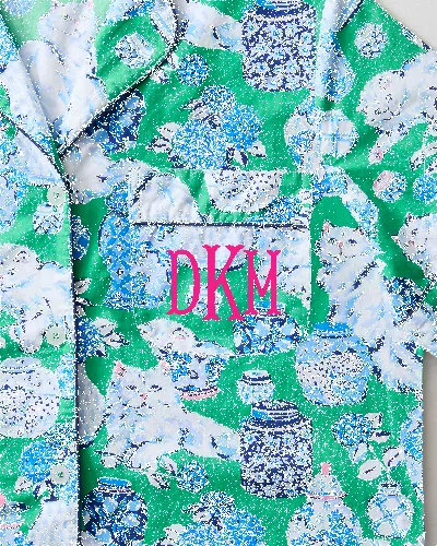 Fancy Cat - Short PJ Set - Green Juice sold by Printfresh