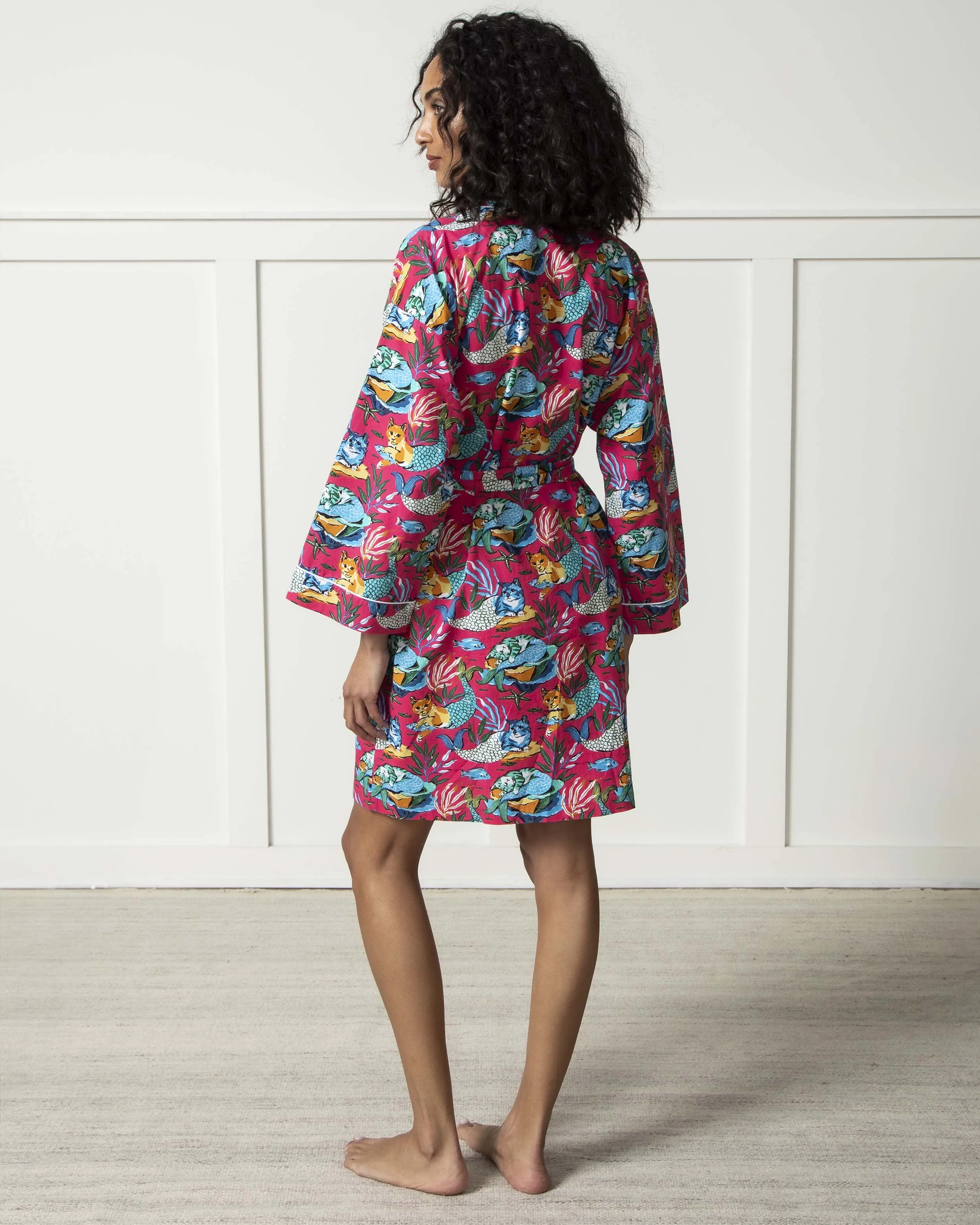 Meowing Mermaids - Getting Ready Robe - Hot Pink sold by Printfresh product image thumbnail 4