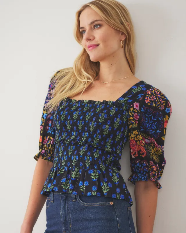 Stained Glass Storybook - Sophisticated Soiree Top - Tea Leaves made by Printfresh