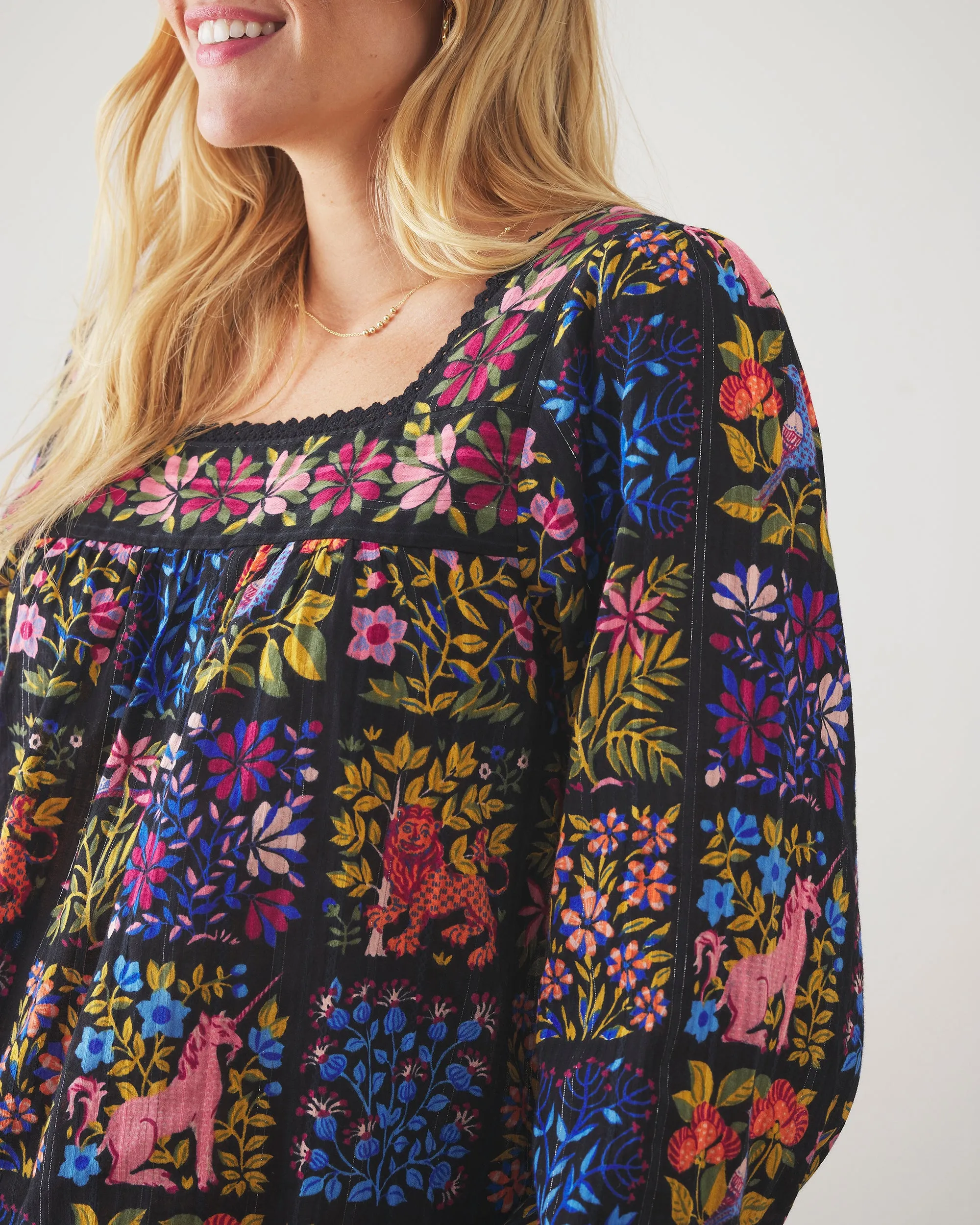 Stained Glass Storybook - Opening Day Blouse - Tea Leaves sold by Printfresh product image thumbnail 3