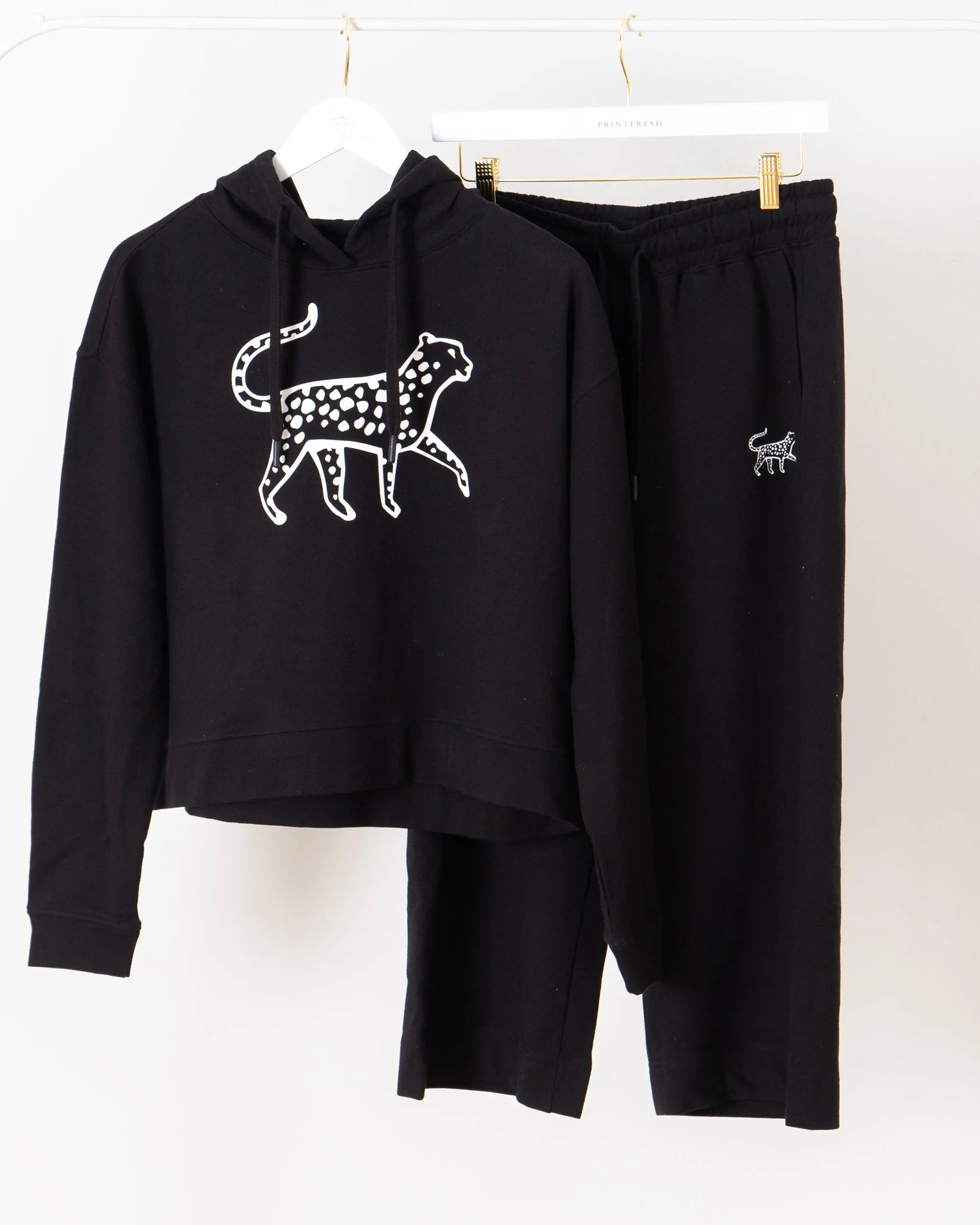 Black - Down Time Cropped Set - Cropped Set sold by Printfresh