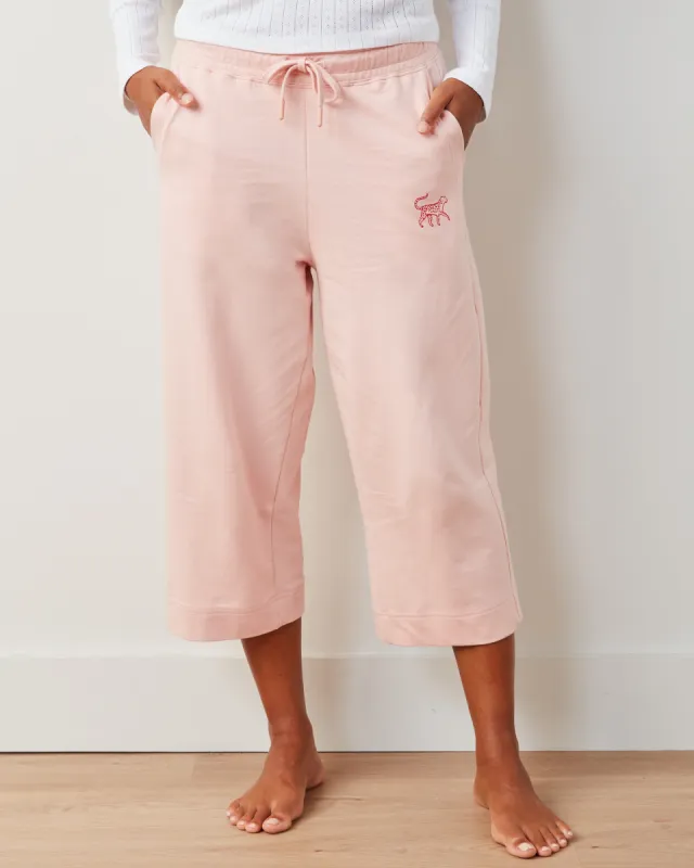 Pale Pink - Down Time Cropped Sweatpants - Cropped Sweatpants sold by Printfresh