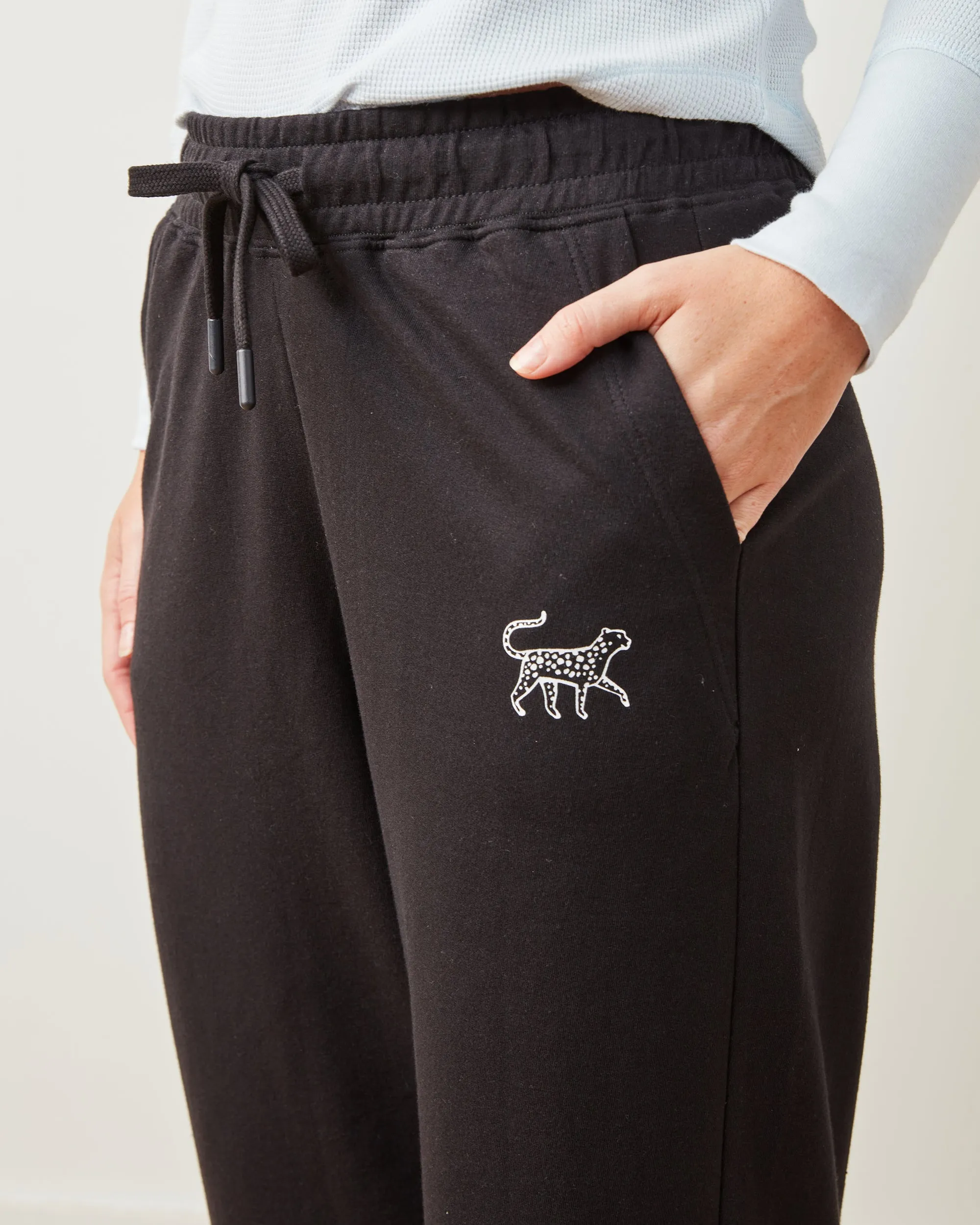 Black - Down Time Cropped Sweatpants - Cropped Sweatpants sold by Printfresh product image thumbnail 3