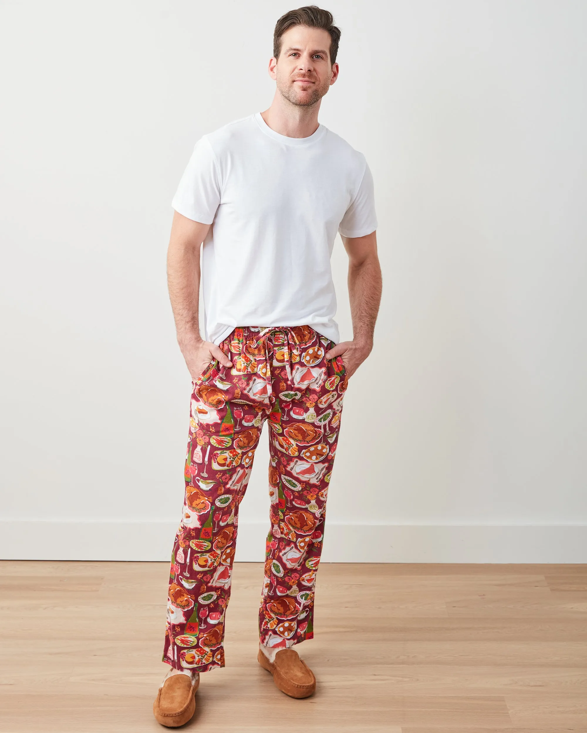 Festive Feast - Men's Lightweight Flannel PJ Pants - Cranberry Sauce sold by Printfresh product image thumbnail 5