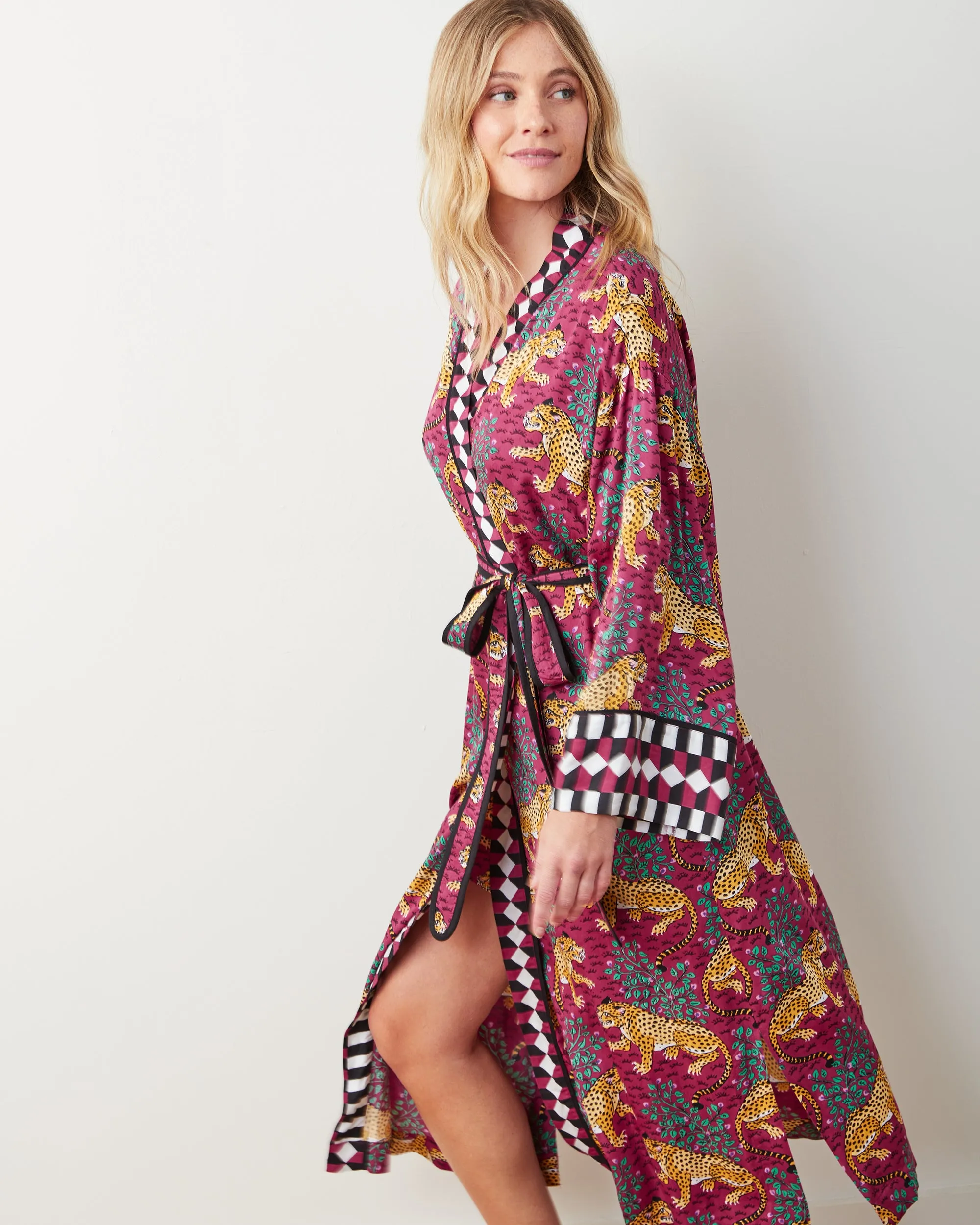 Bagheera - Satin Robe - Wine sold by Printfresh