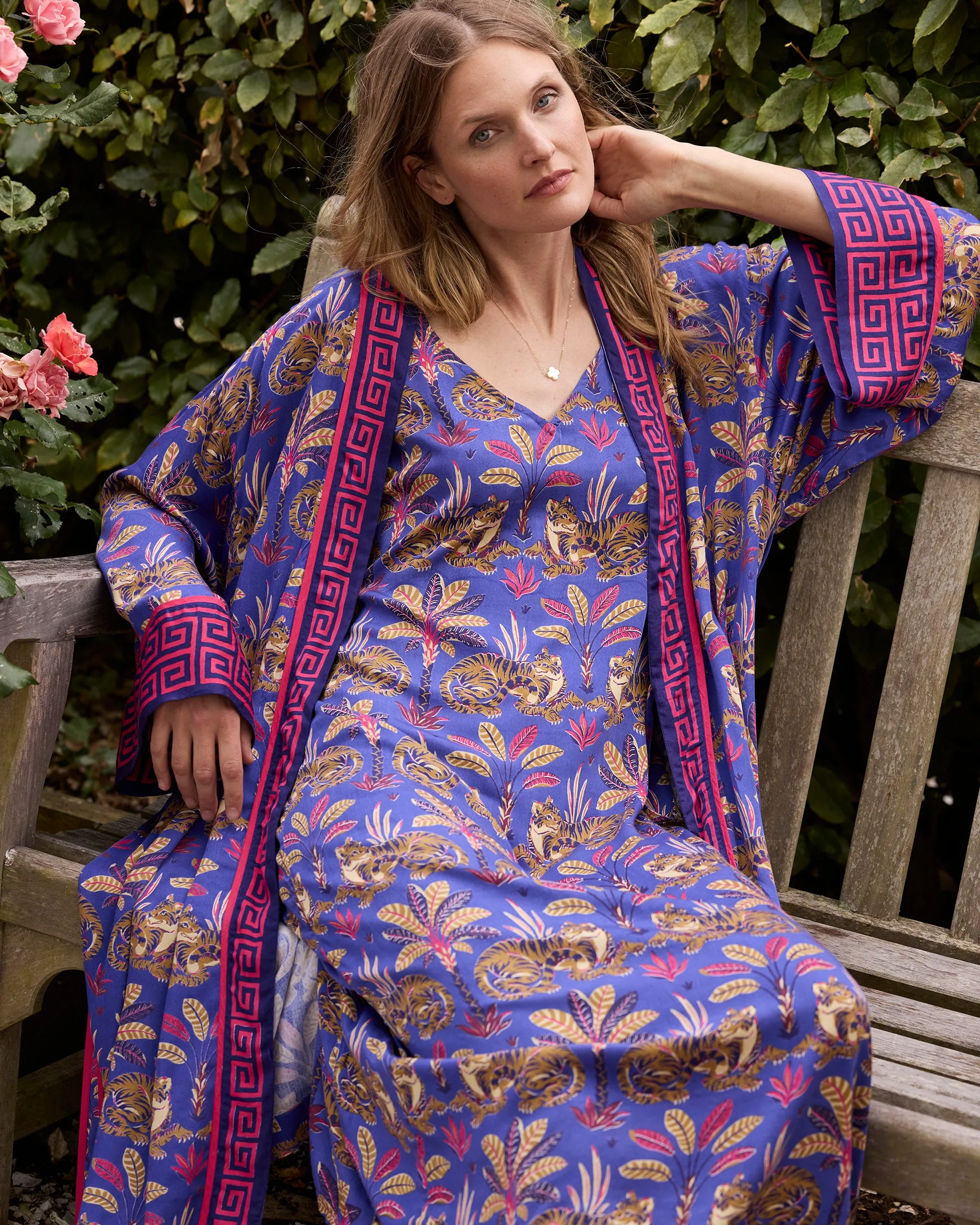 Untamed Tiger - Satin Chic to Sleep Nightie - Grape Soda sold by Printfresh product image thumbnail 2