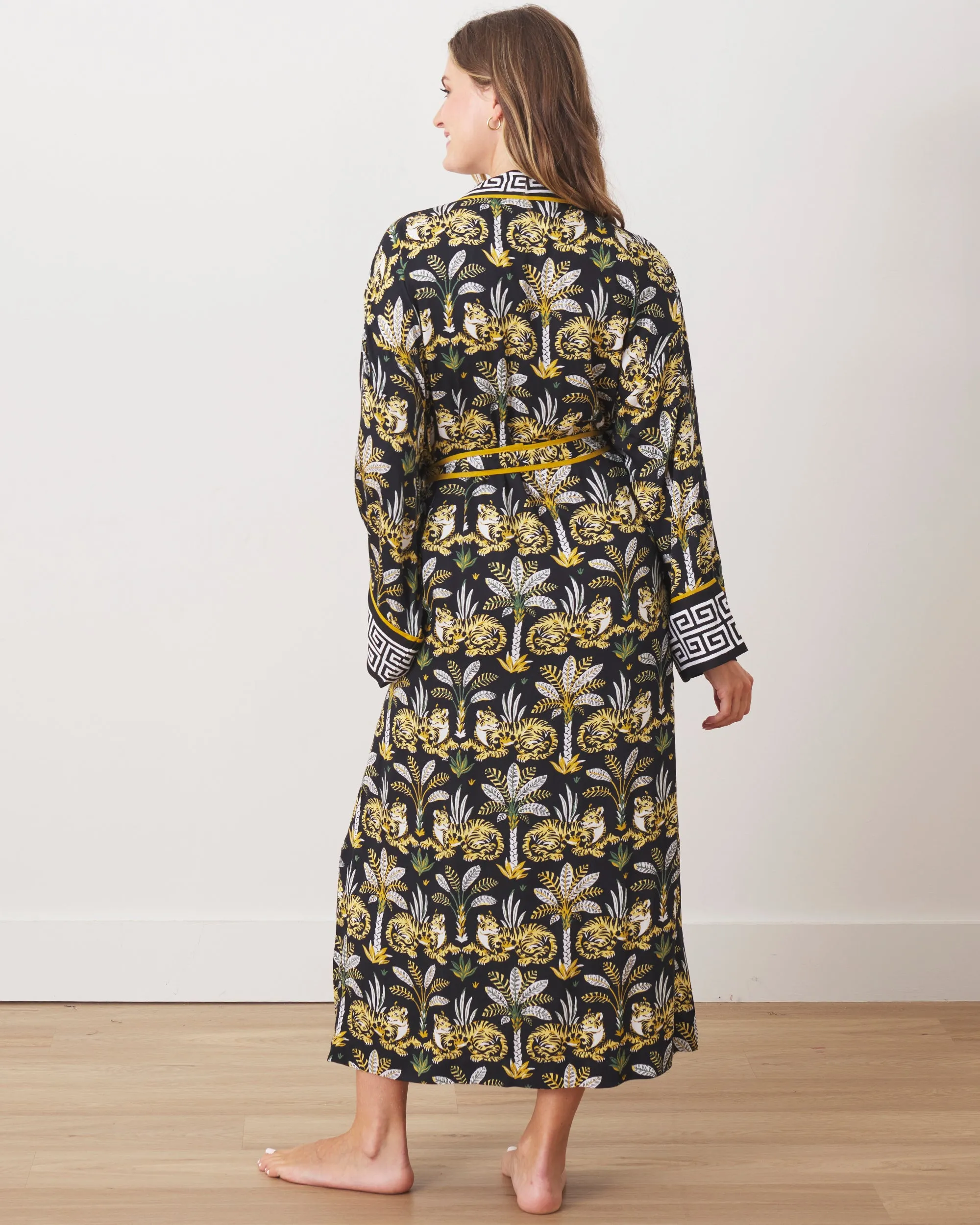 Untamed Tiger - Satin Robe - Gold Ink sold by Printfresh product image thumbnail 4