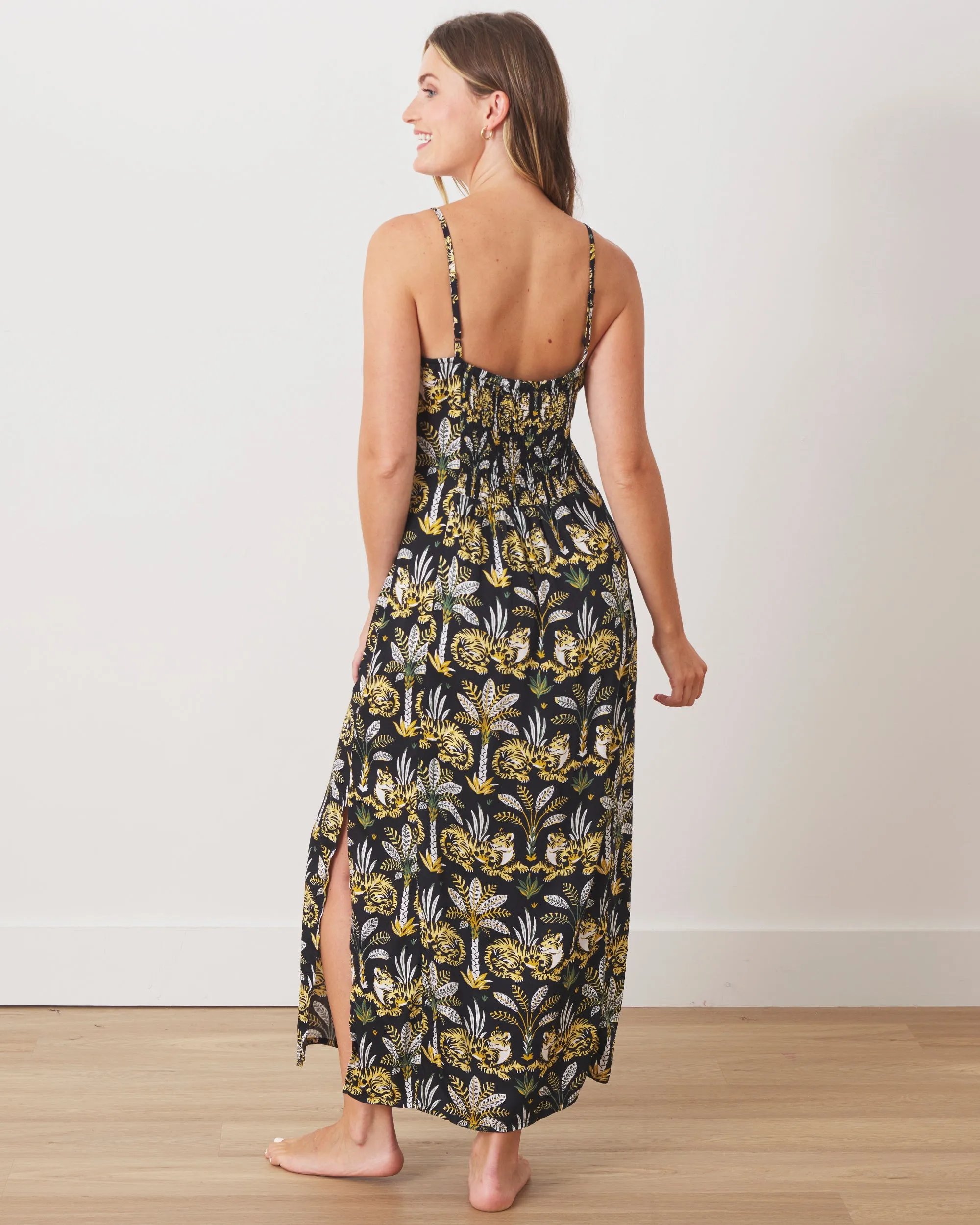 Untamed Tiger - Eco Satin Chic to Sleep Nightie - Gold Ink sold by Printfresh product image thumbnail 4