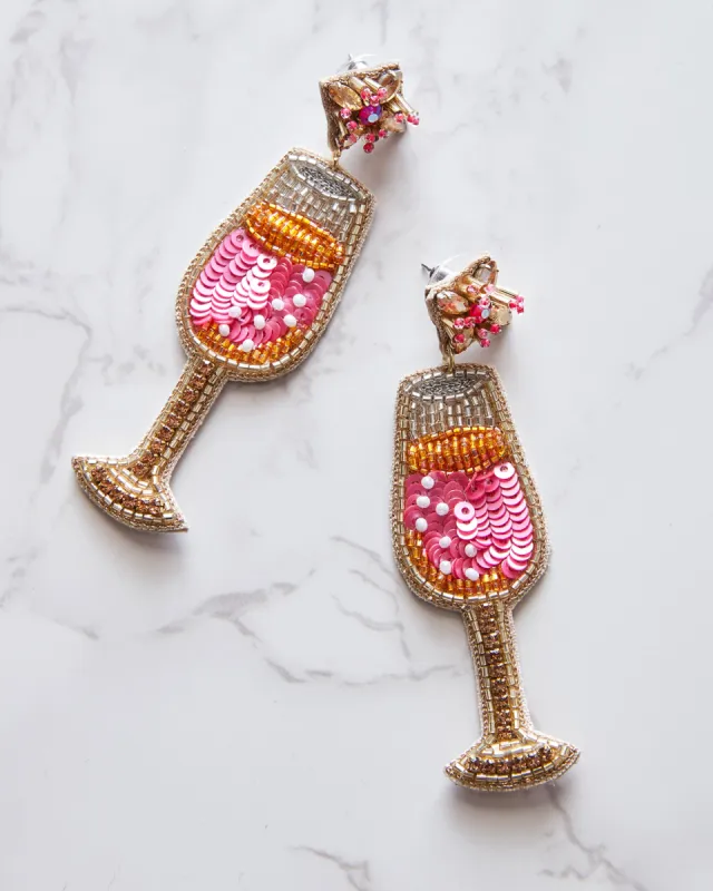 Pop The Bubbly - Beaded Earrings - Pink made by Printfresh