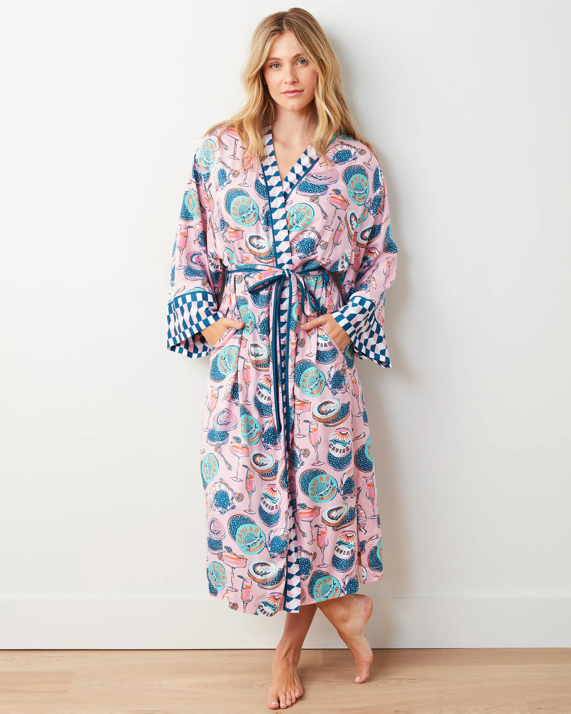 Champagne & Caviar - Satin Robe - Blush sold by Printfresh product image thumbnail 4
