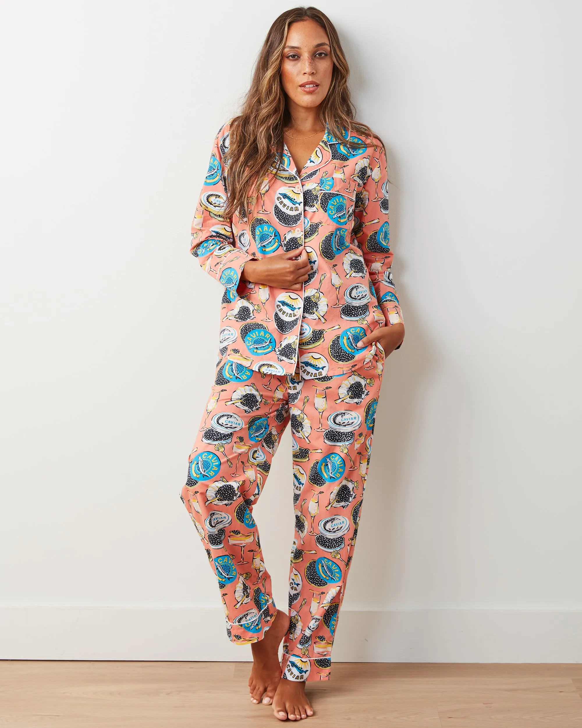 Champagne & Caviar - Long PJ Set - Salmon sold by Printfresh product image thumbnail 3