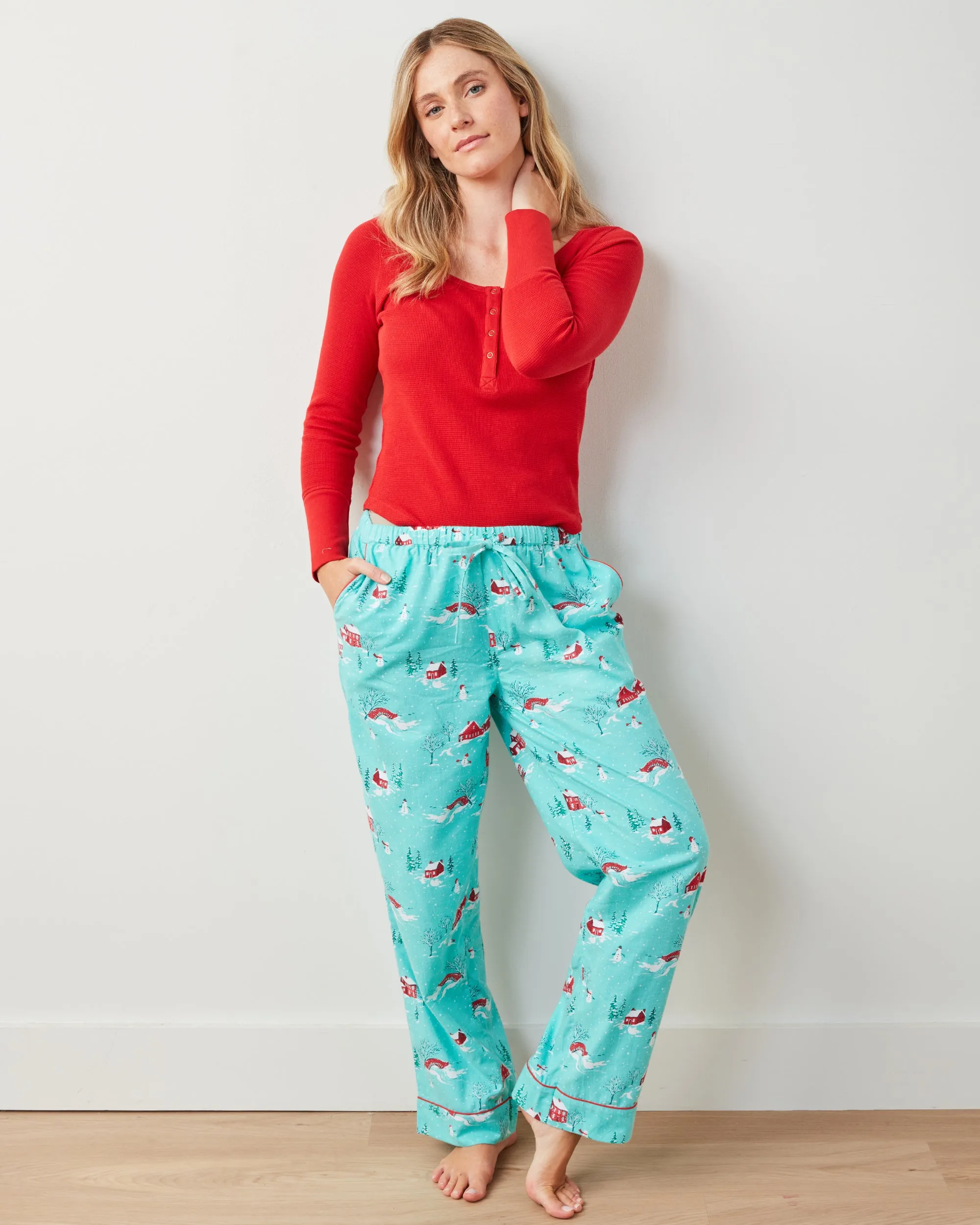 Winter Wonderland - Henley & Lightweight Flannel PJ Pants Set - Snow Day sold by Printfresh product image thumbnail 5
