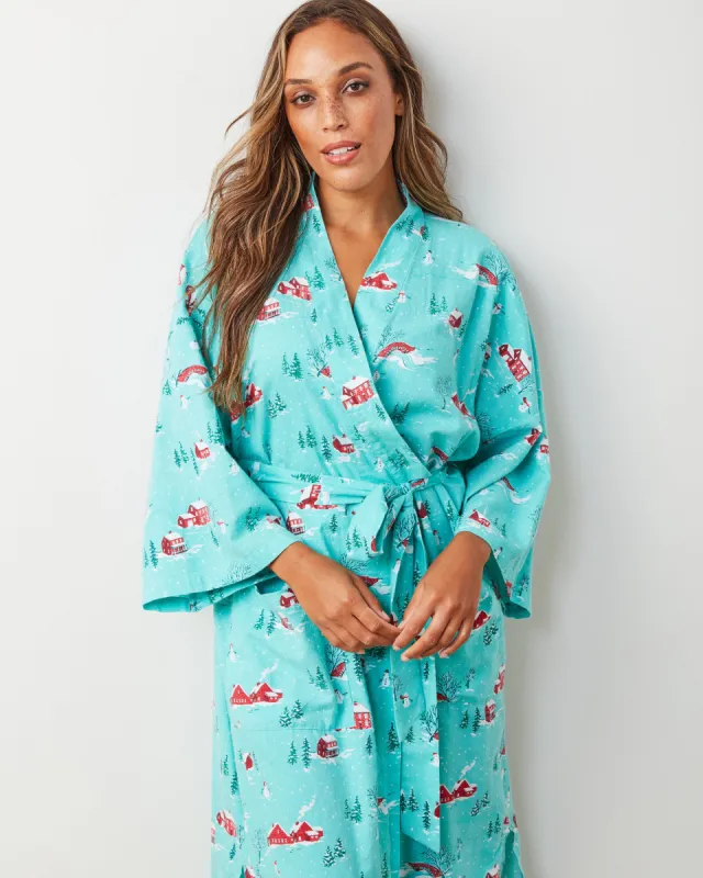 Winter Wonderland - Lightweight Flannel Robe - Snow Day sold by Printfresh