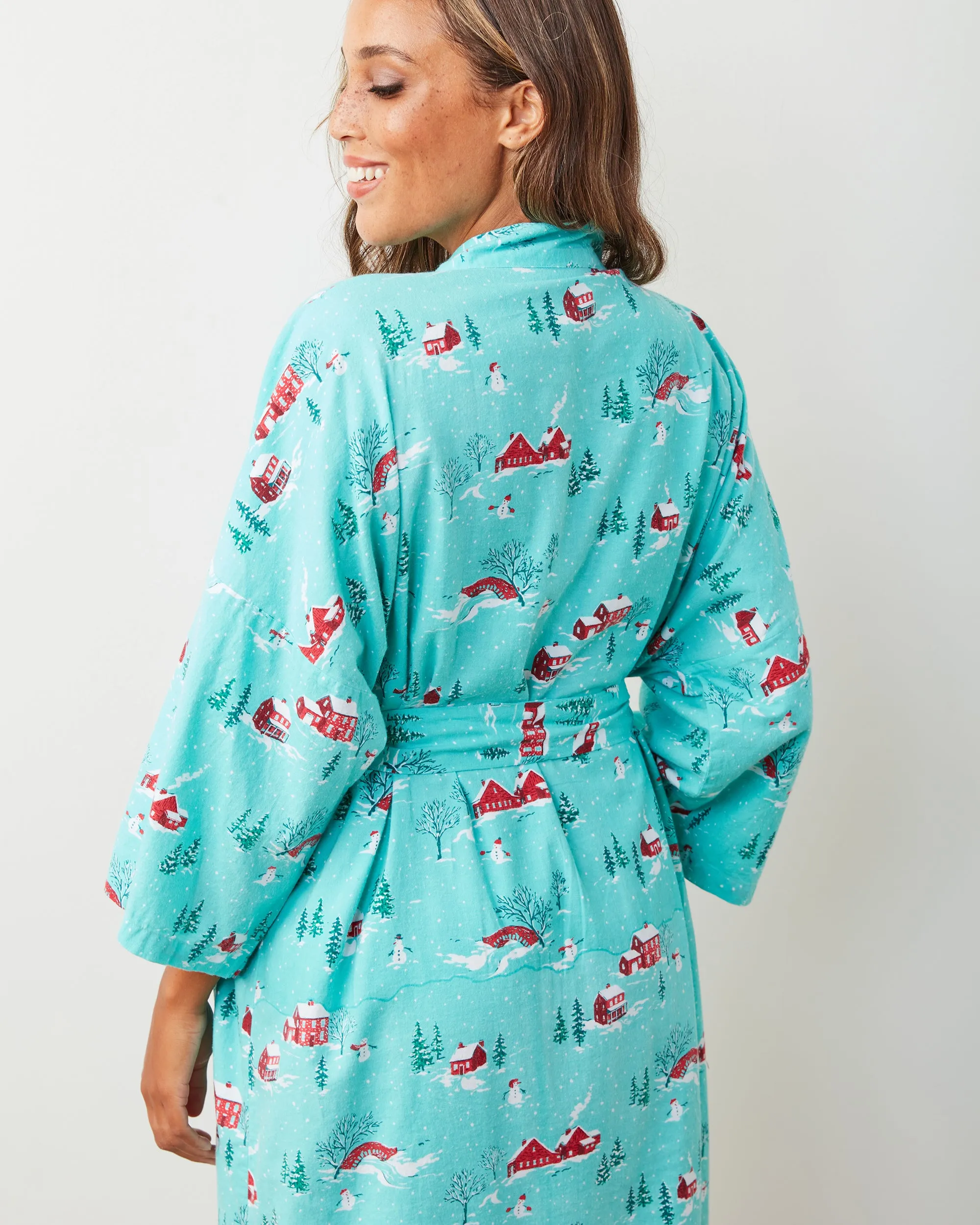 Winter Wonderland - Lightweight Flannel Robe - Snow Day sold by Printfresh product image thumbnail 3
