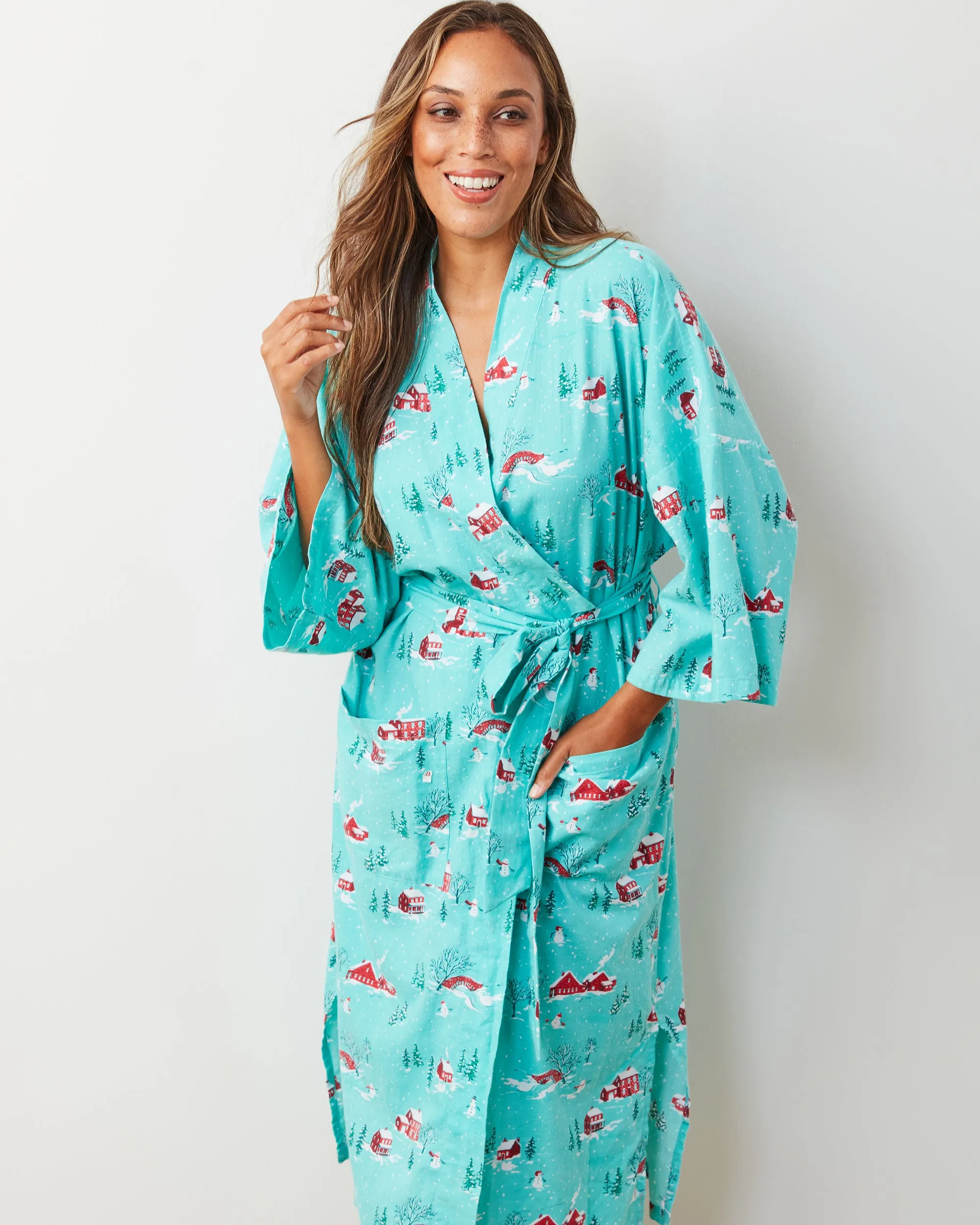 Winter Wonderland - Lightweight Flannel Robe - Snow Day sold by Printfresh product image thumbnail 5