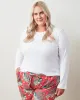White - Pointelle Long Sleeve - Shirt sold by Printfresh