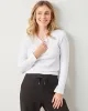 White - Pointelle Long Sleeve - Shirt sold by Printfresh