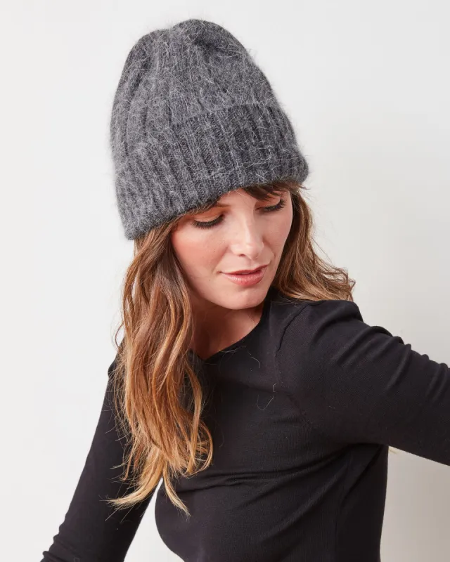 Charcoal - Super Soft Angora Beanie - Comfortarians sold by Printfresh