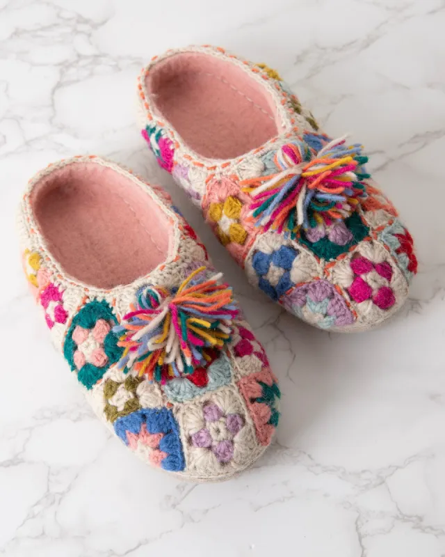 Natural - Tiny Crochet Slipper - French Knot sold by Printfresh