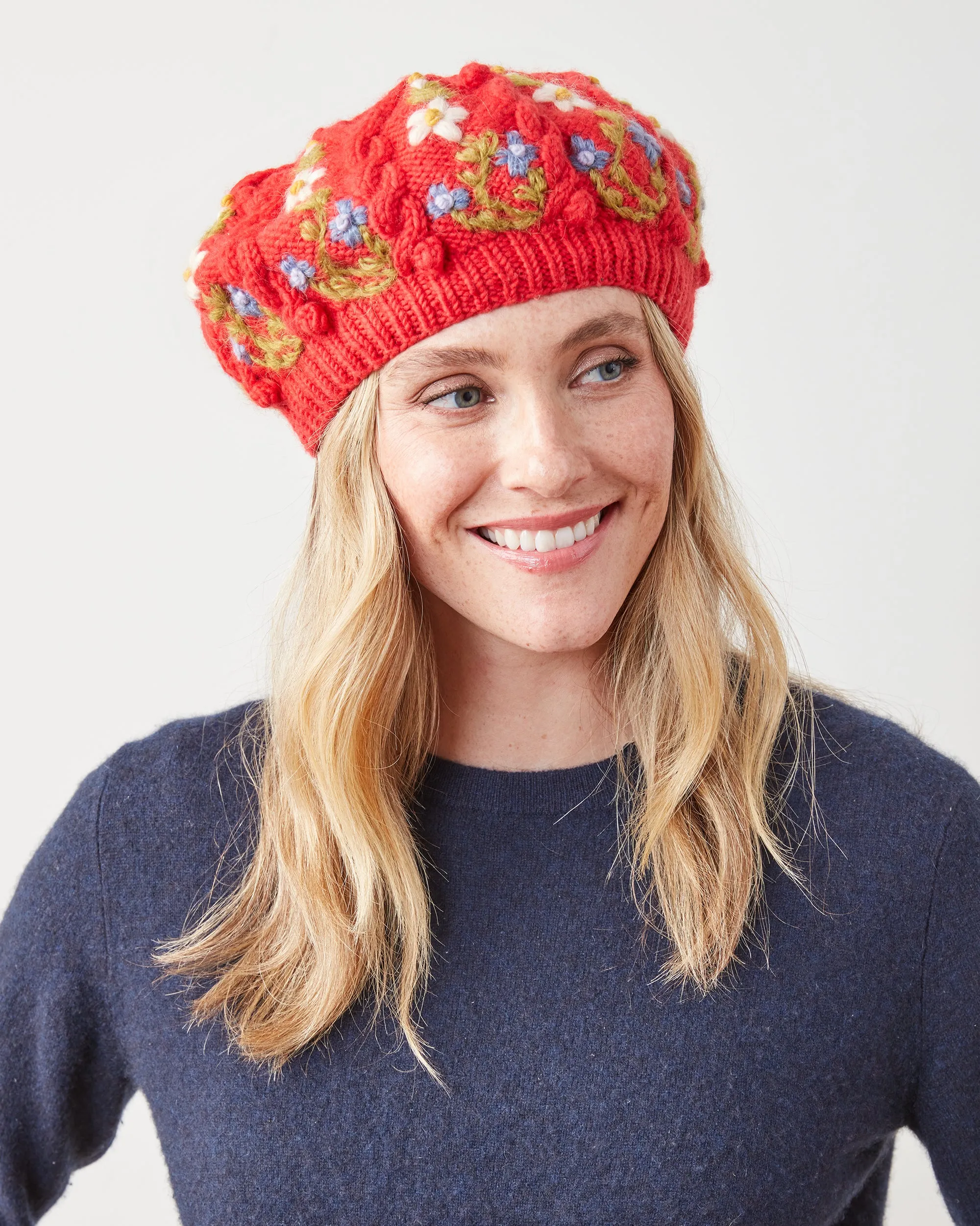 Red - Eleanor Beret - French Knot sold by Printfresh product image thumbnail 3