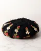Black - Eleanor Beret - French Knot sold by Printfresh