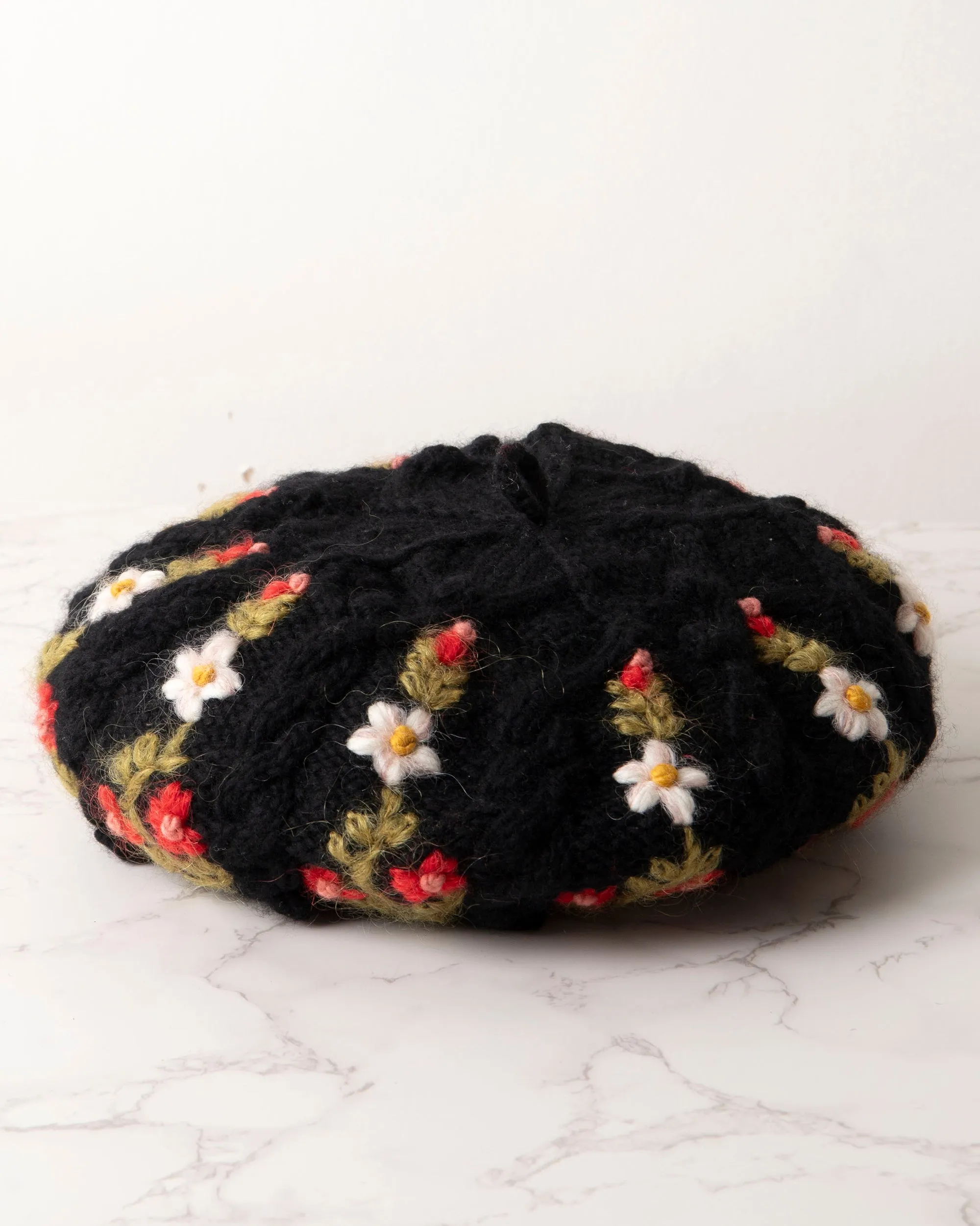 Black - Eleanor Beret - French Knot sold by Printfresh product image thumbnail 2