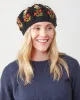 Black - Eleanor Beret - French Knot sold by Printfresh