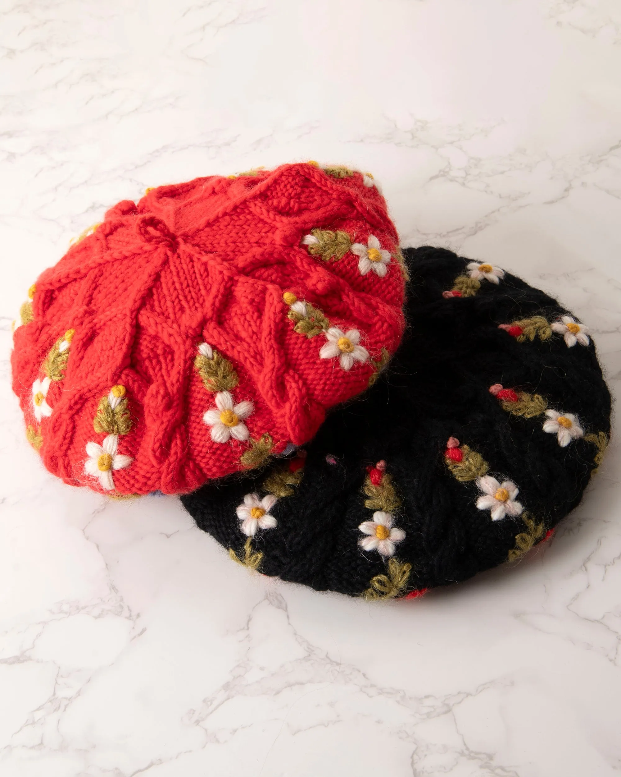 Black - Eleanor Beret - French Knot sold by Printfresh product image thumbnail 4