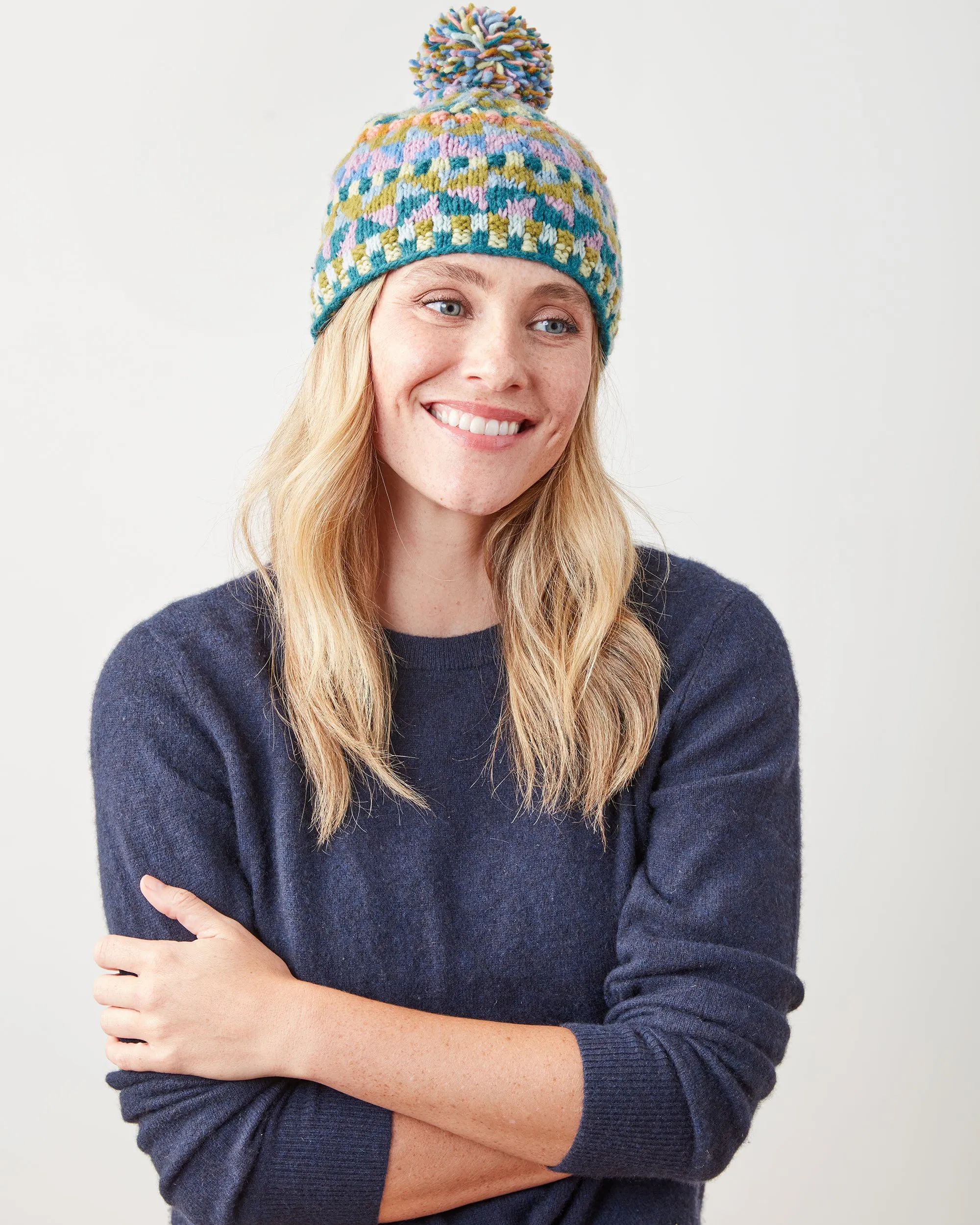 Green - Geo Hat - French Knot sold by Printfresh