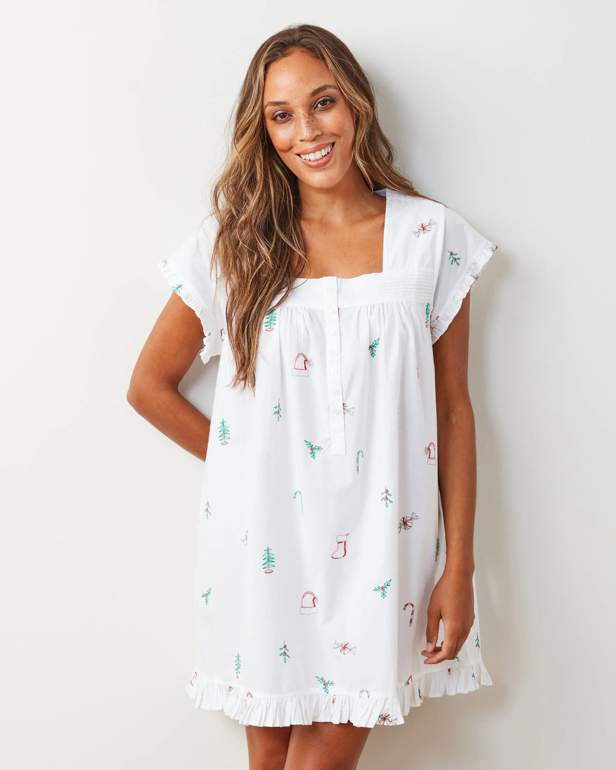 Sweet Wishes - Pintuck Nightgown - Cloud sold by Printfresh