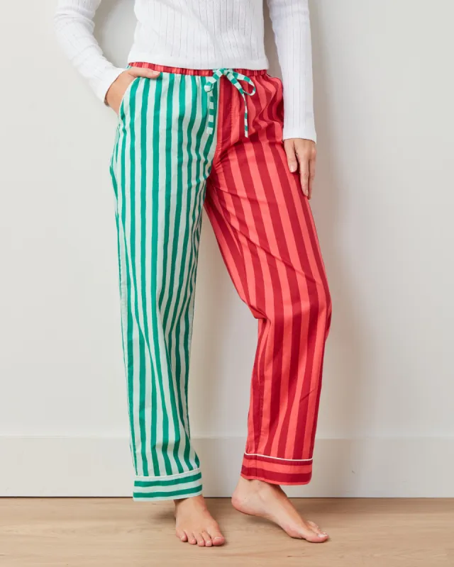 Holiday Stripes - PJ Pants - Spearmint & Peppermint sold by Printfresh