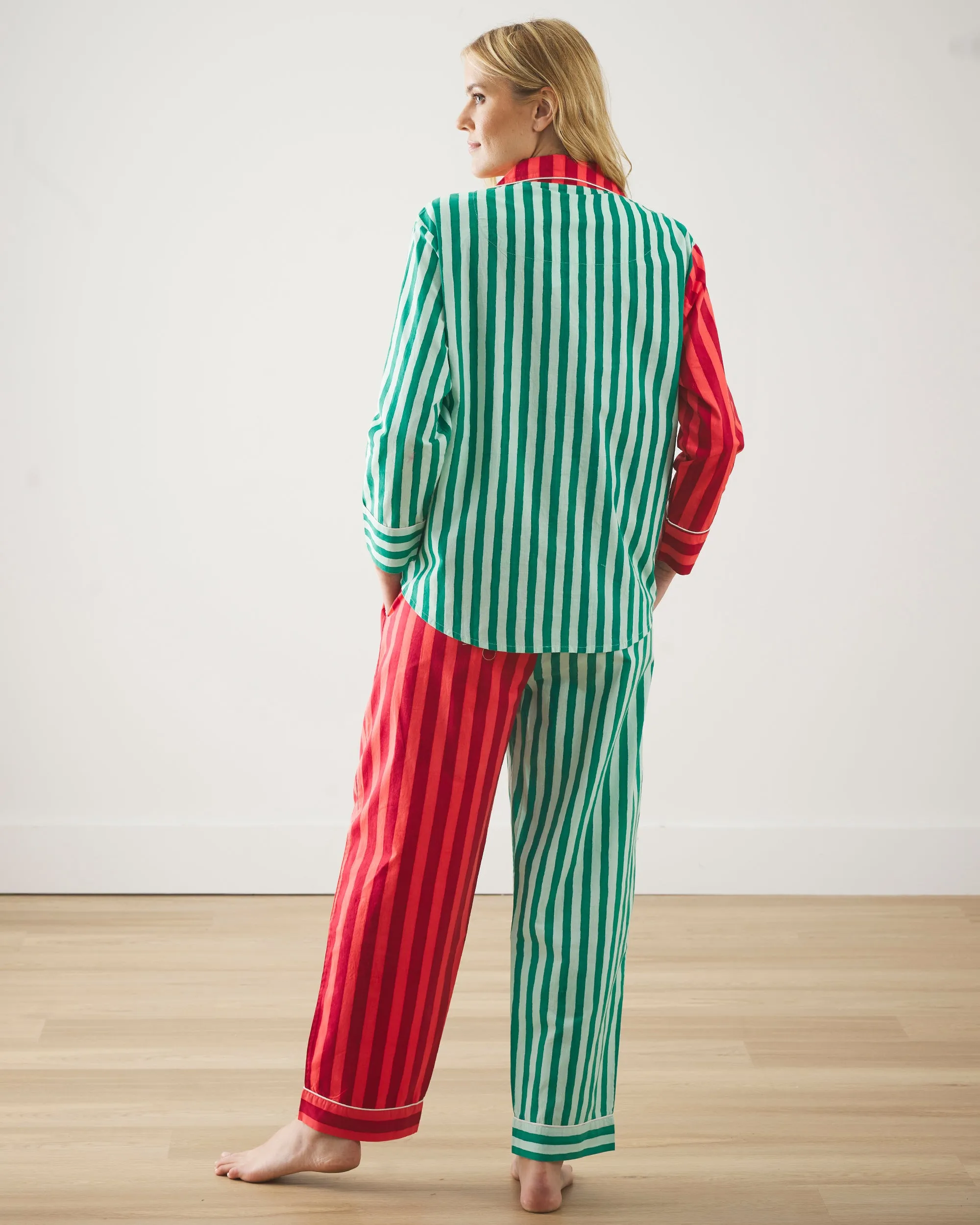 Holiday Stripes - Petite Long PJ Set - Spearmint & Peppermint sold by Printfresh product image thumbnail 5