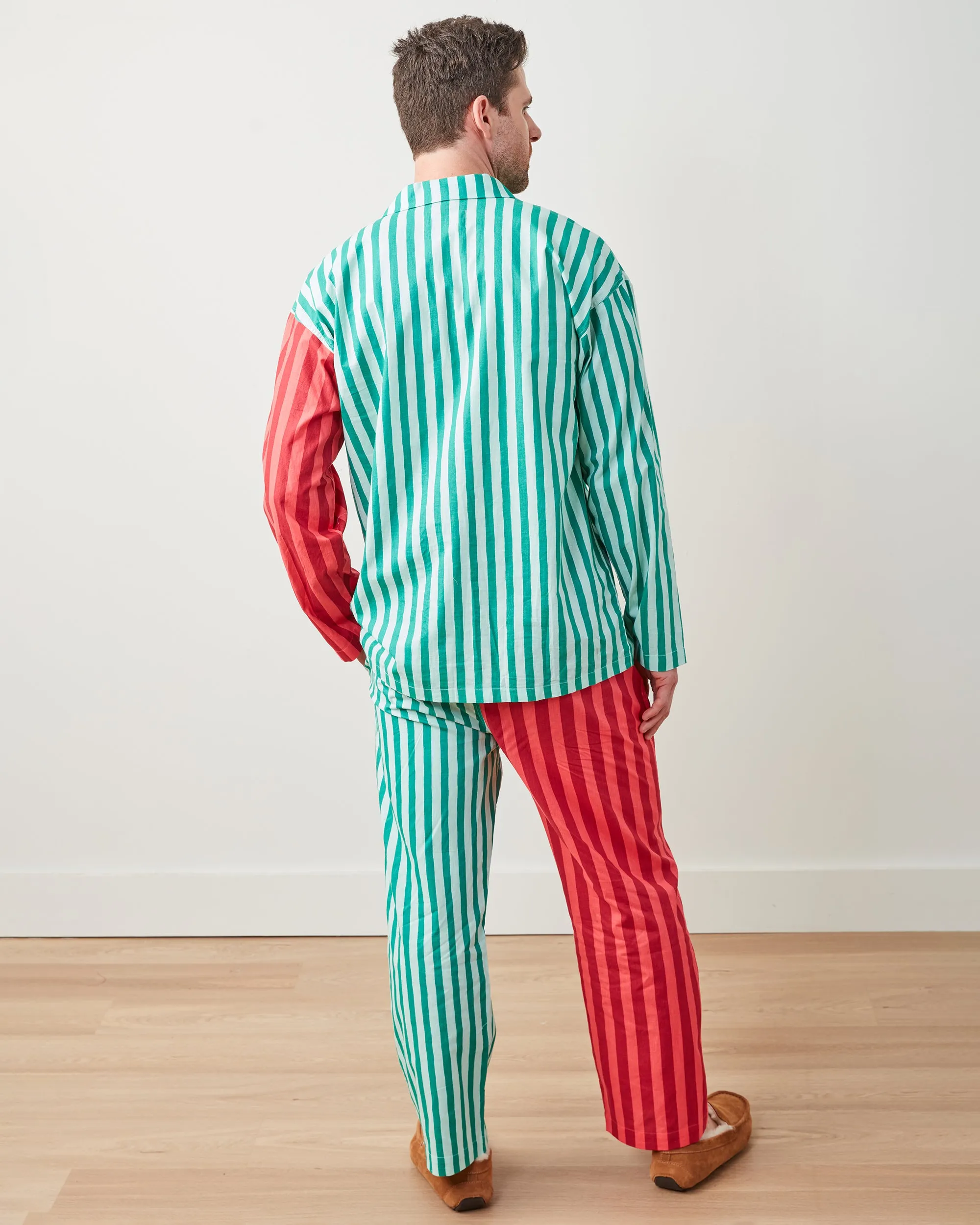 Holiday Stripes - Men's Long PJ Set - Spearmint & Peppermint sold by Printfresh product image thumbnail 5