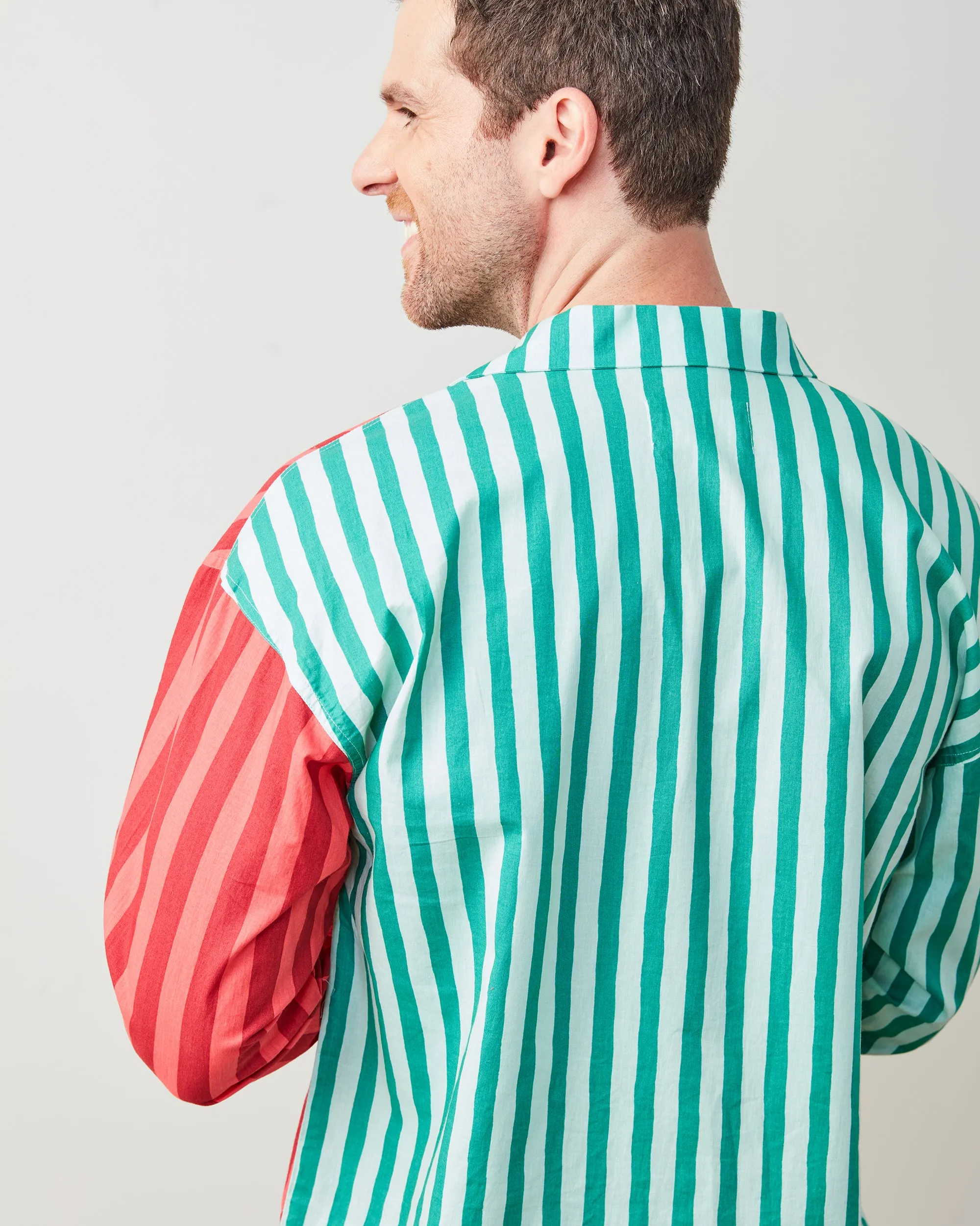 Holiday Stripes - Men's Long PJ Set - Spearmint & Peppermint sold by Printfresh product image thumbnail 4