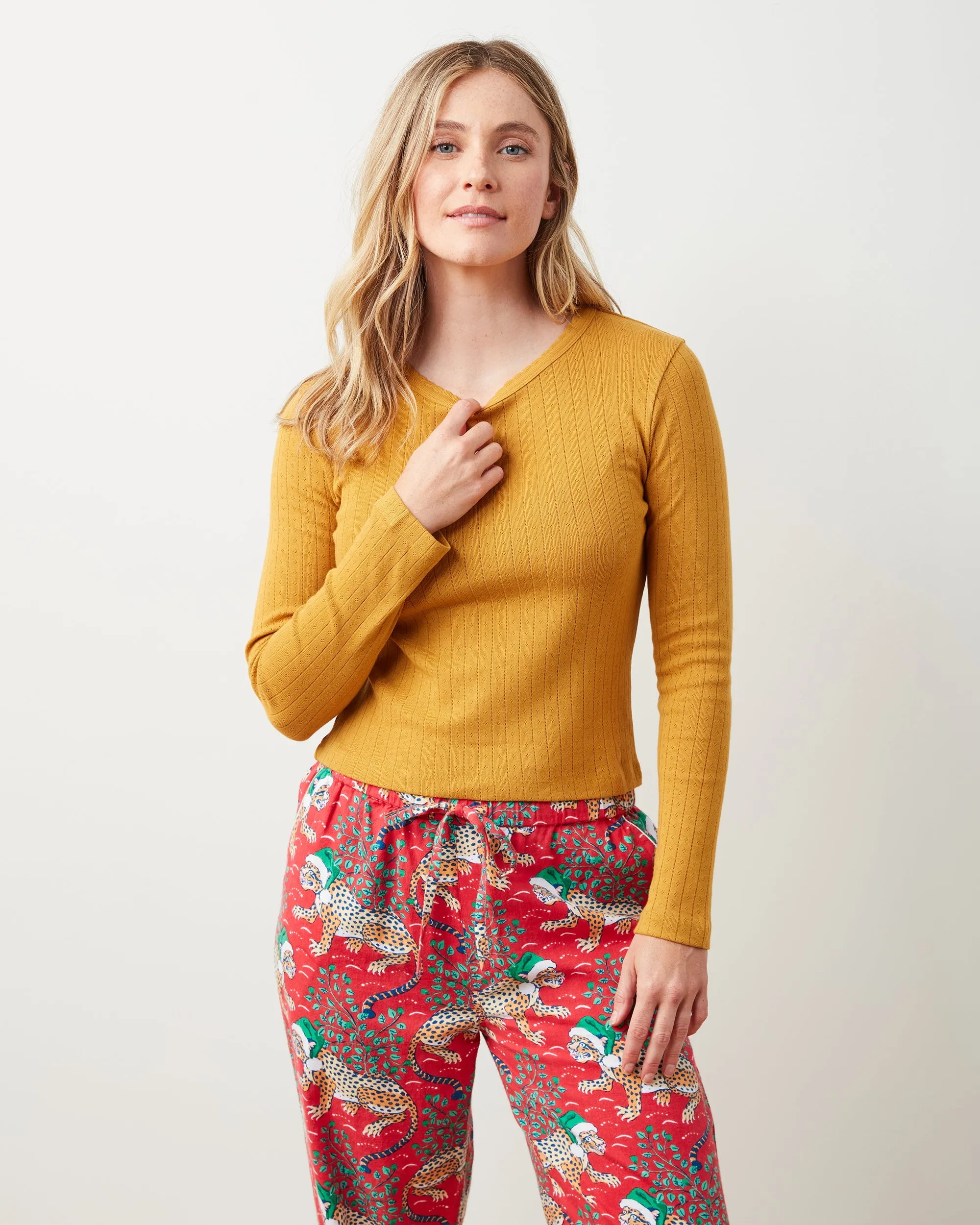 Goldenrod - Pointelle Long Sleeve - Shirt sold by Printfresh product image thumbnail 4