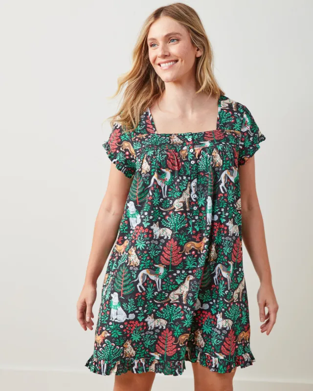 Happy Howlidays - Pintuck Nightgown - Ink sold by Printfresh