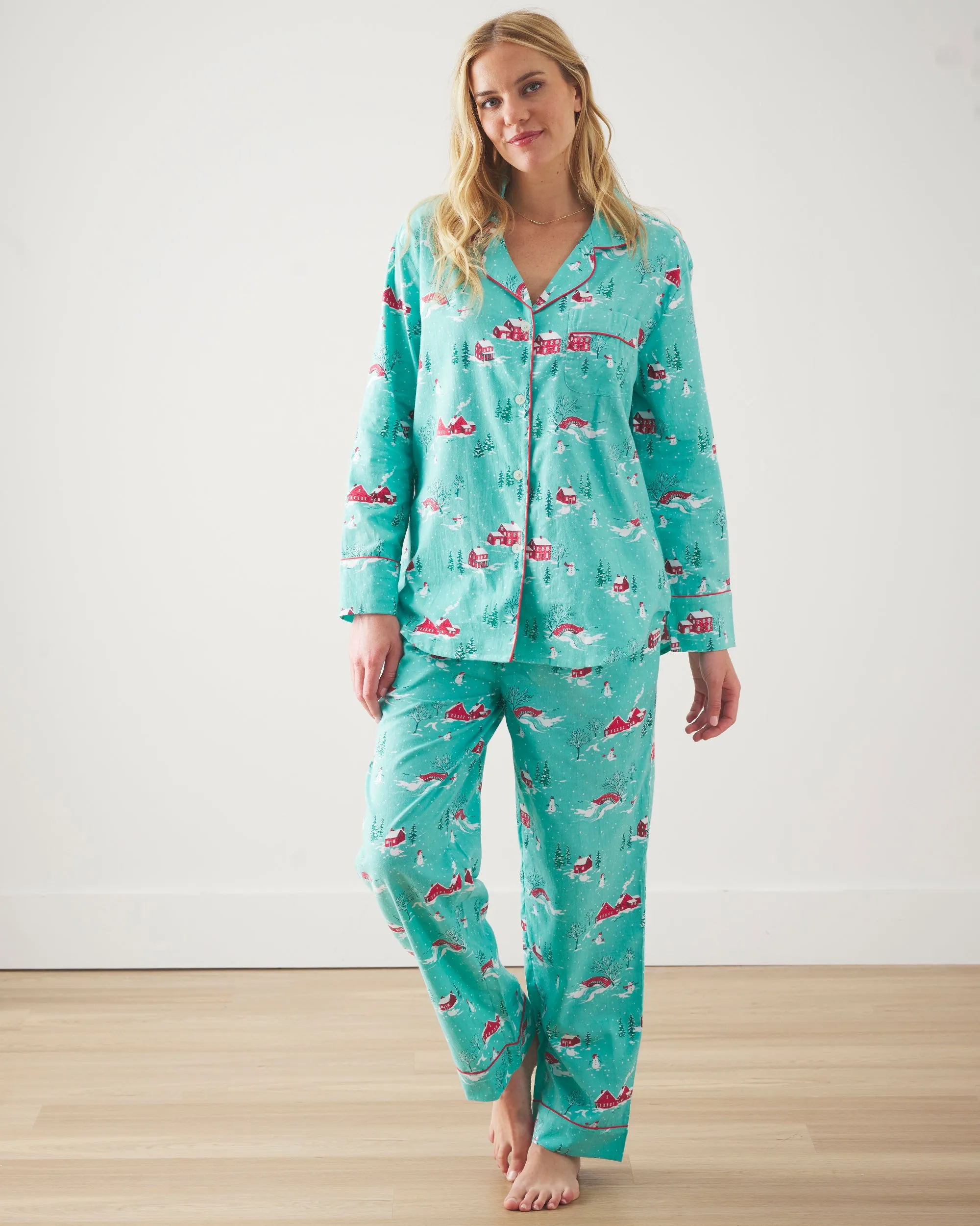Winter Wonderland - Lightweight Flannel Long PJ Set - Snow Day sold by Printfresh product image thumbnail 3