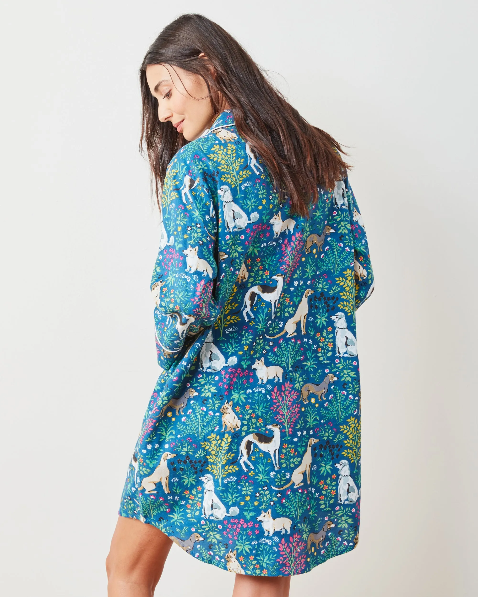 Must Love Dogs - Lightweight Flannel Sleep Shirt - Indigo sold by Printfresh product image thumbnail 3