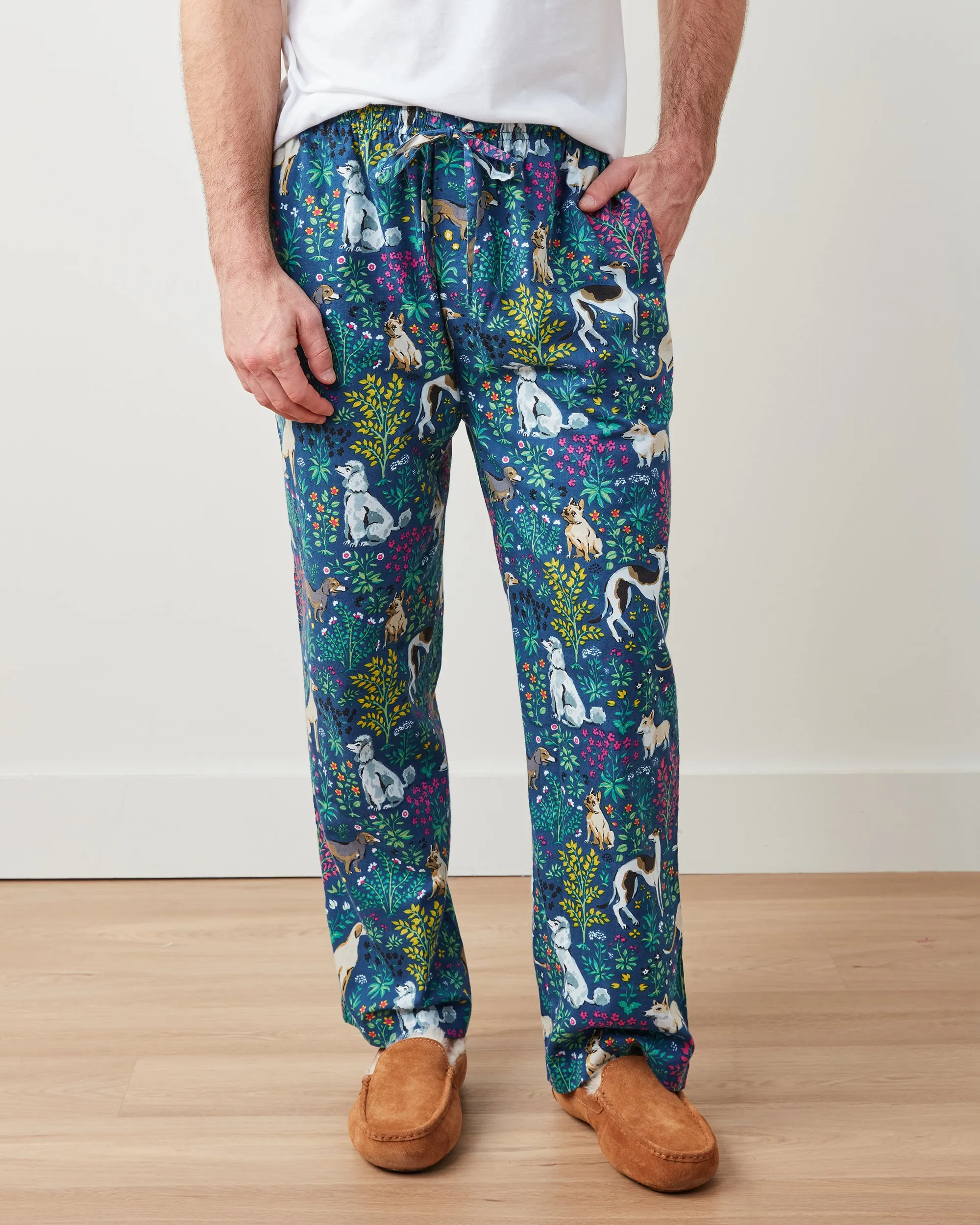 Must Love Dogs - Men's Lightweight Flannel PJ Pants - Indigo sold by Printfresh product image thumbnail 5