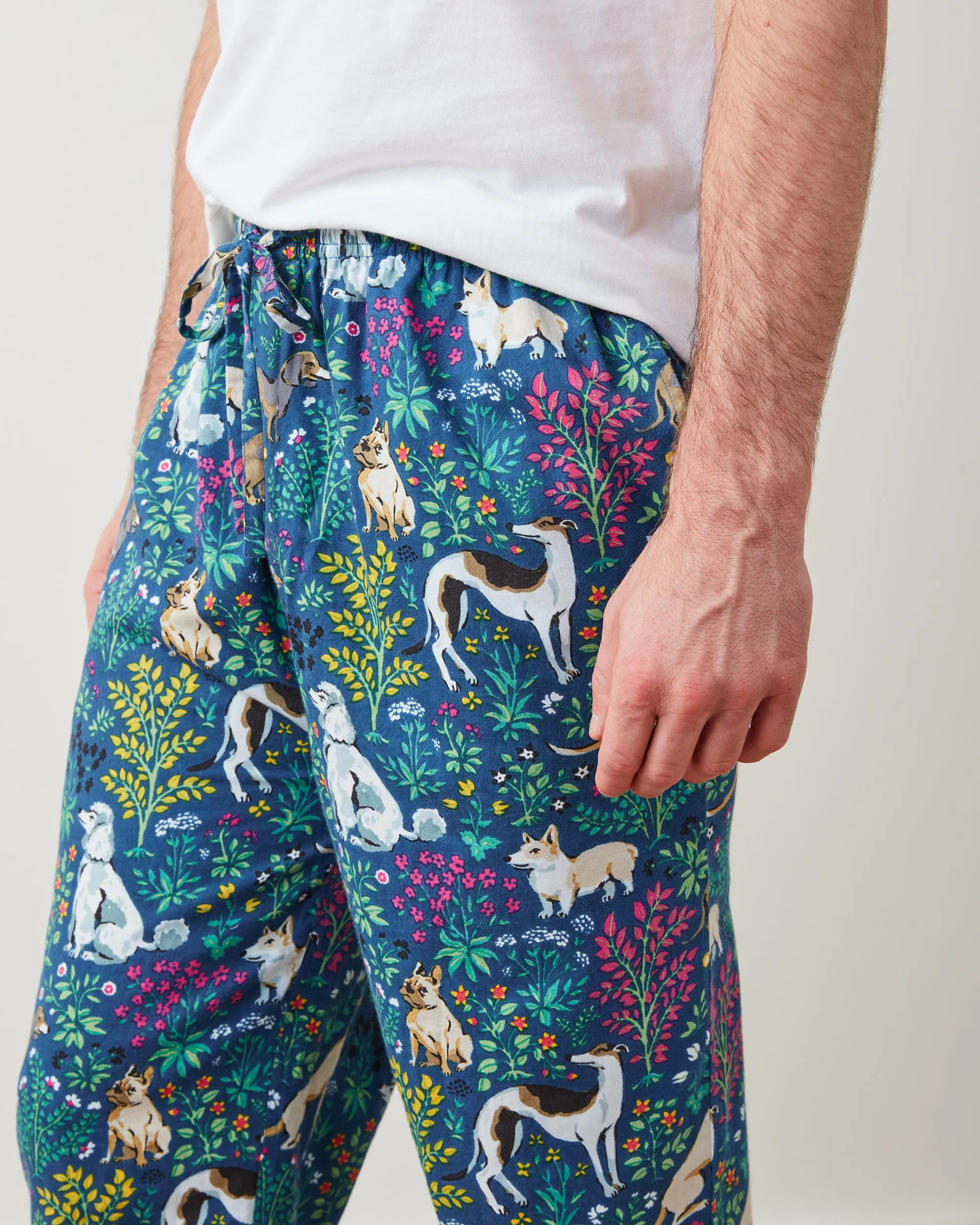 Must Love Dogs - Men's Lightweight Flannel PJ Pants - Indigo sold by Printfresh product image thumbnail 2